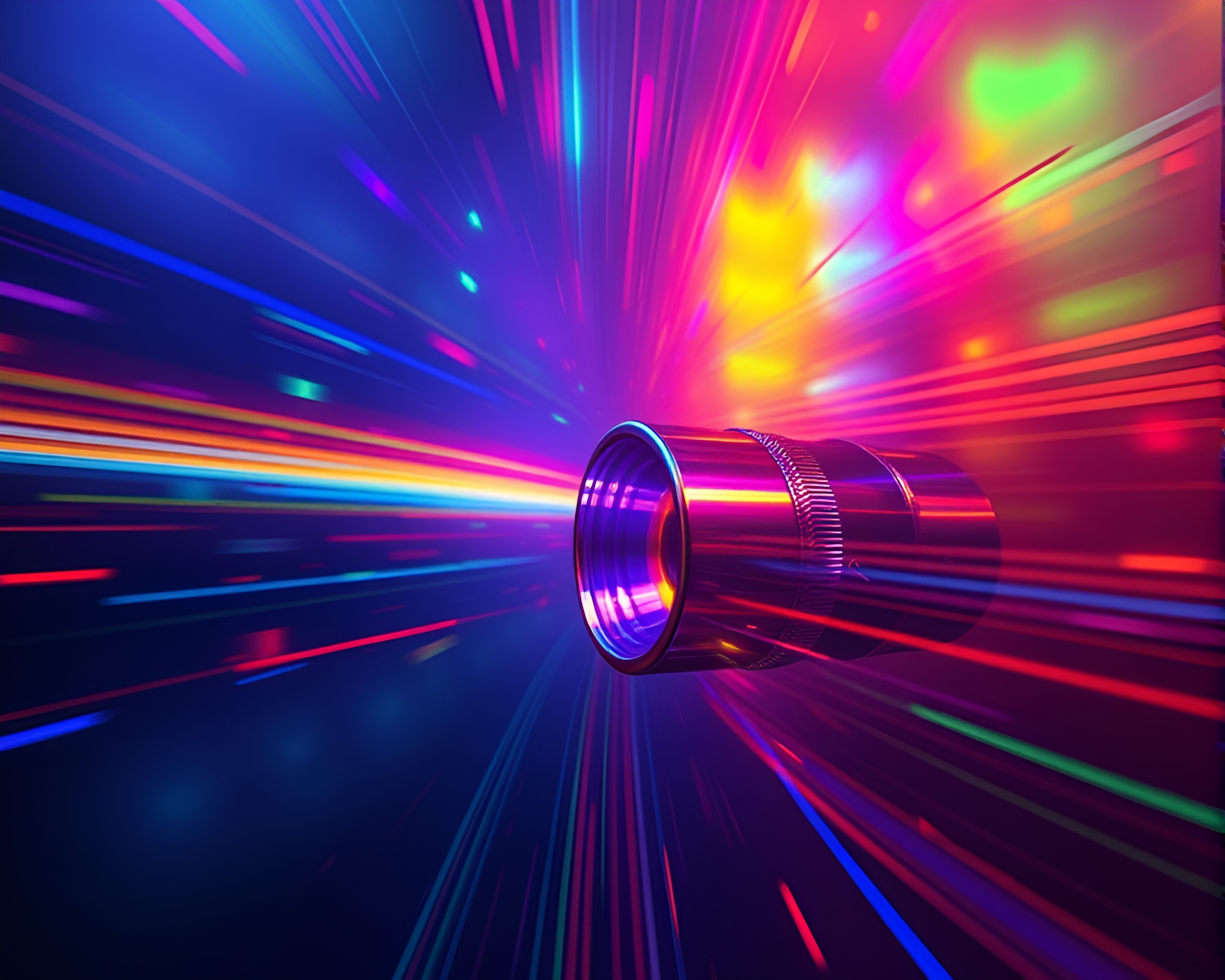 Rainbow Quantum Teleportation Device in Acid Wash Palette – free AI stock image