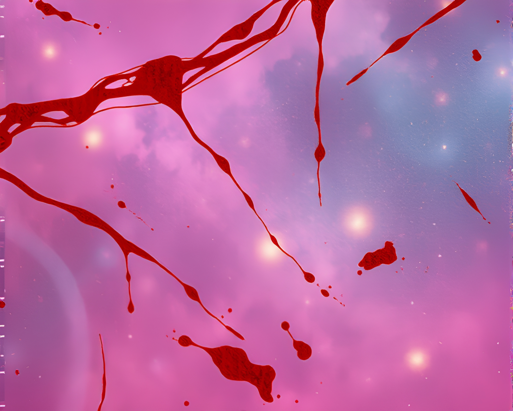 Rust Stain Blossoms Reflect Cosmic Hues in Cloth Simulation – free AI stock image