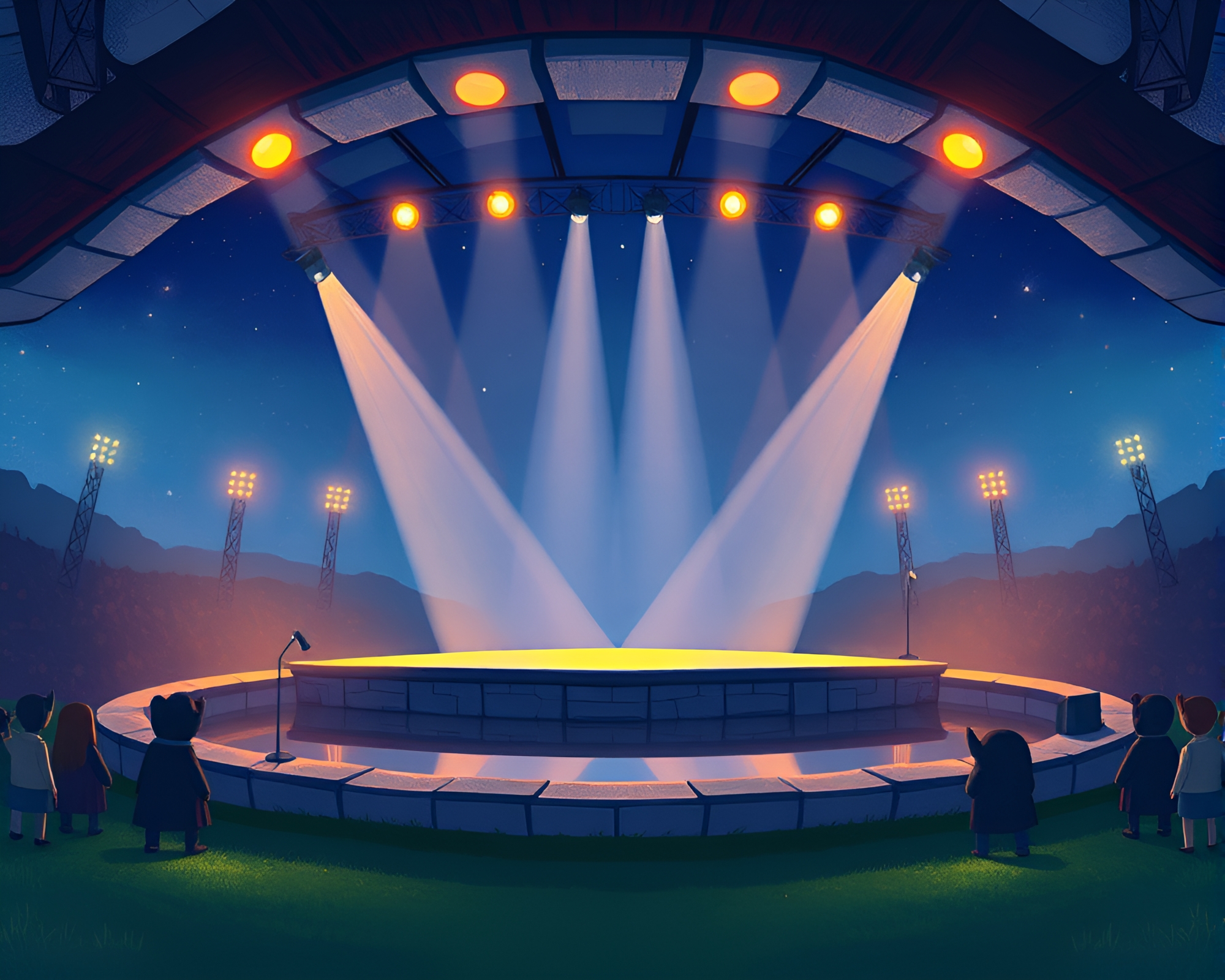 Magical Stone Circle Concert Stage Reflection – free AI stock image