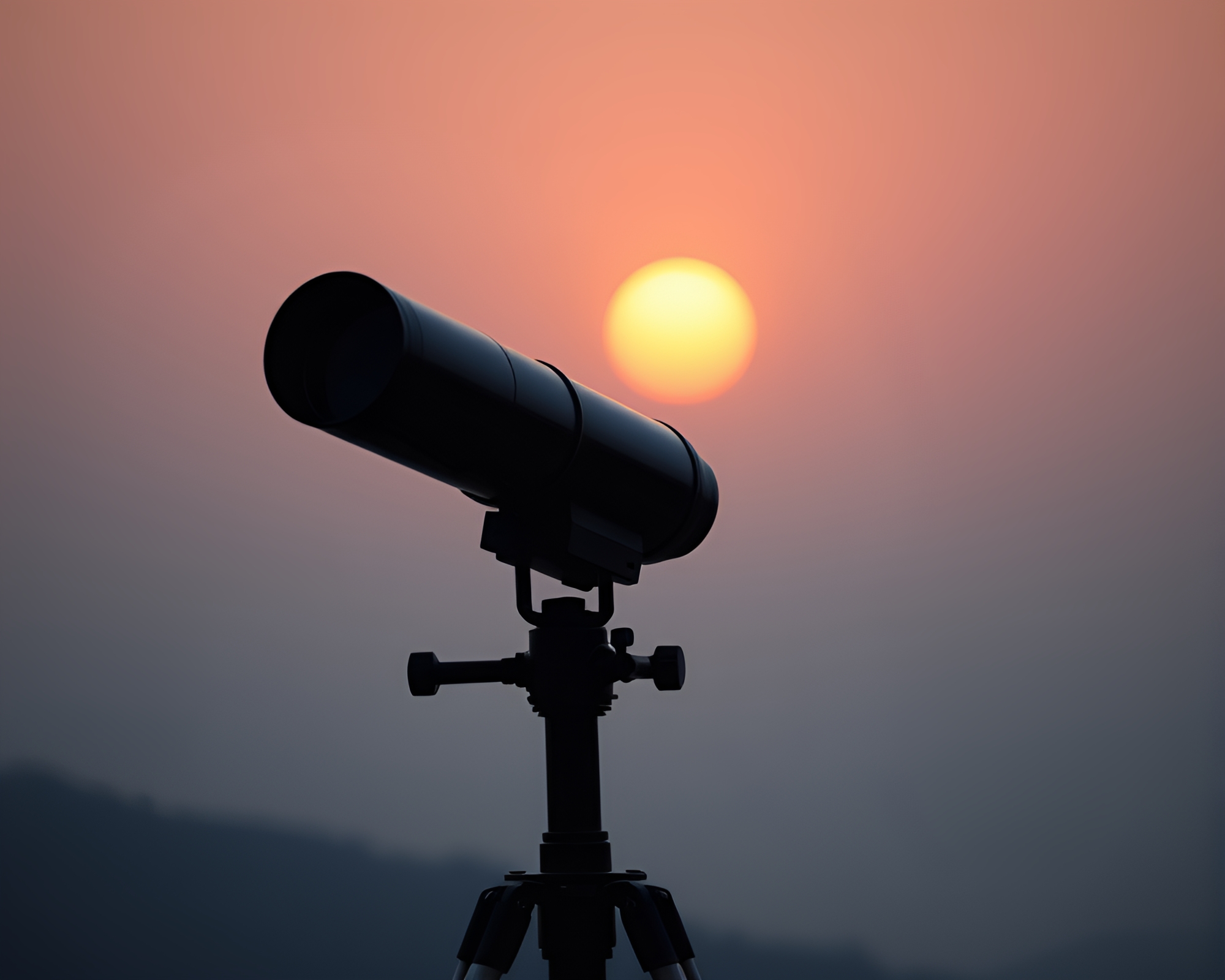 Vintage Telescope in Cool Dawn Light – free AI stock image