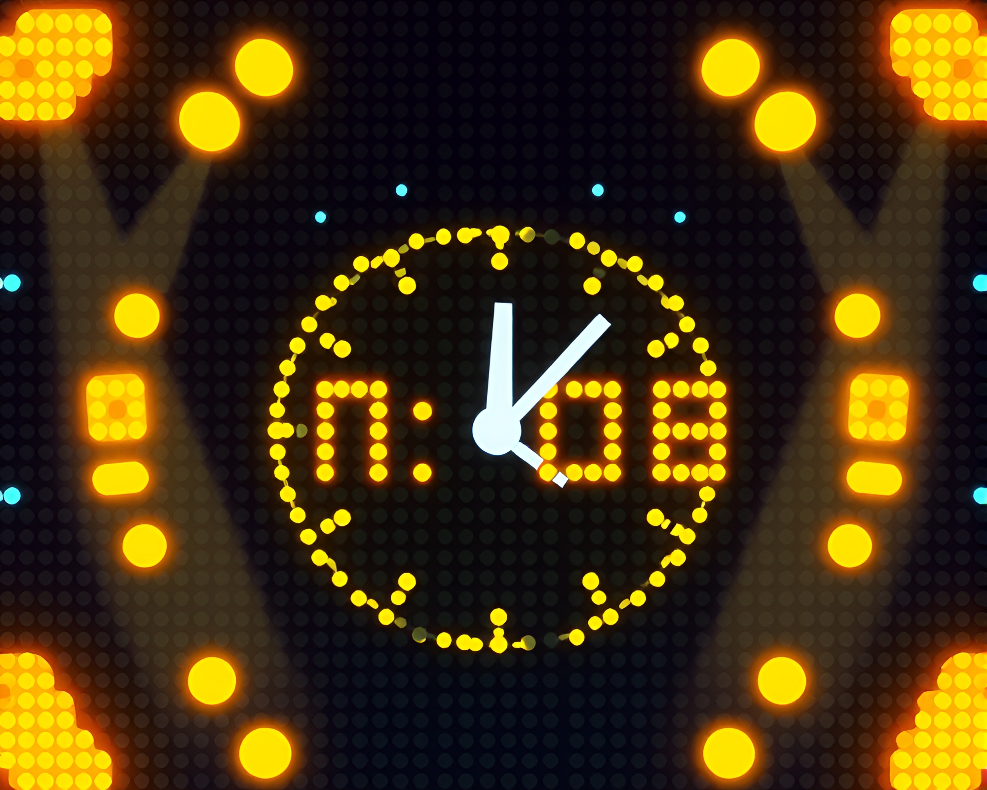 Chrono Clock Time Warp in Cartoon Dot Matrix World – free AI stock image