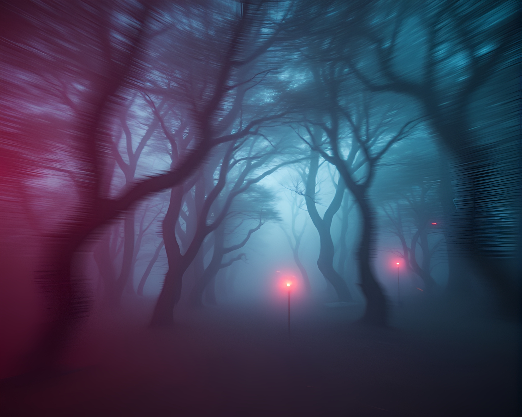 Enchanted Neon Grove in Motion – free AI stock image