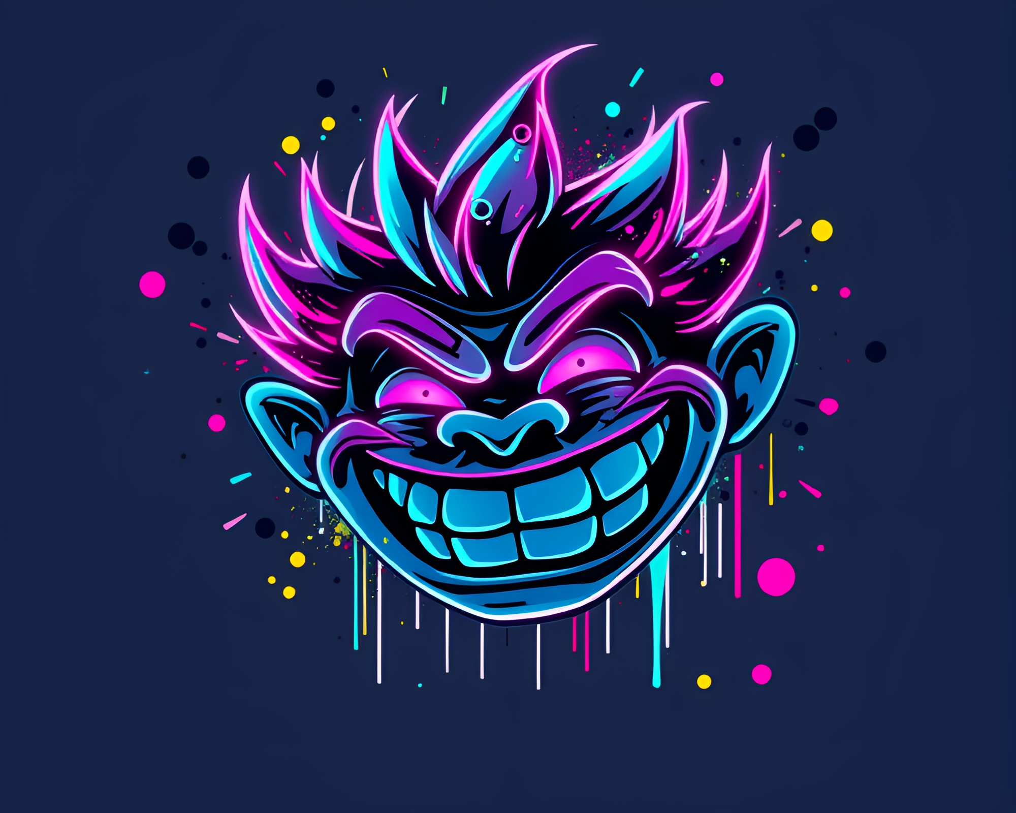 Neon Troll in Toon Shading – free AI stock image