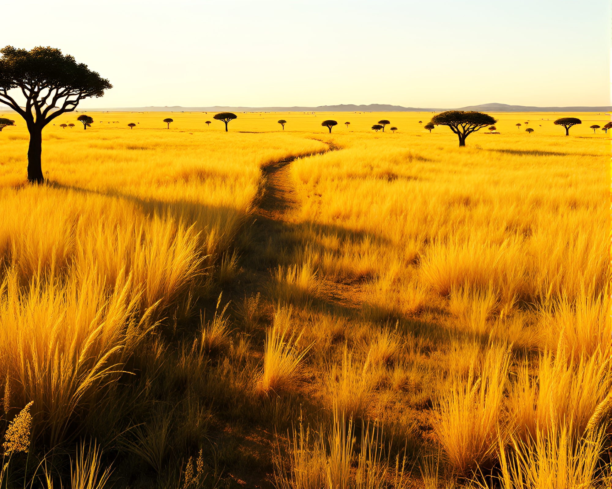 Savannah Sunset Lines: ASCII Grass Composition – free AI stock image