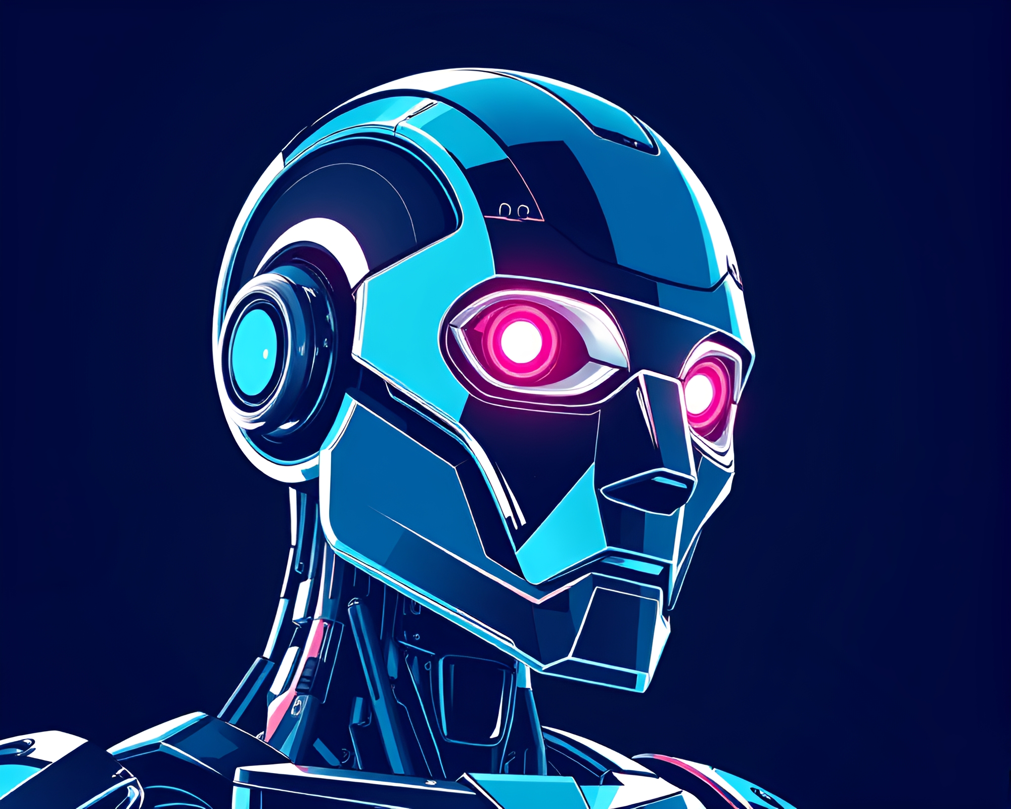 Futuristic Robot in Vector Halftone Impasto Style – free AI stock image
