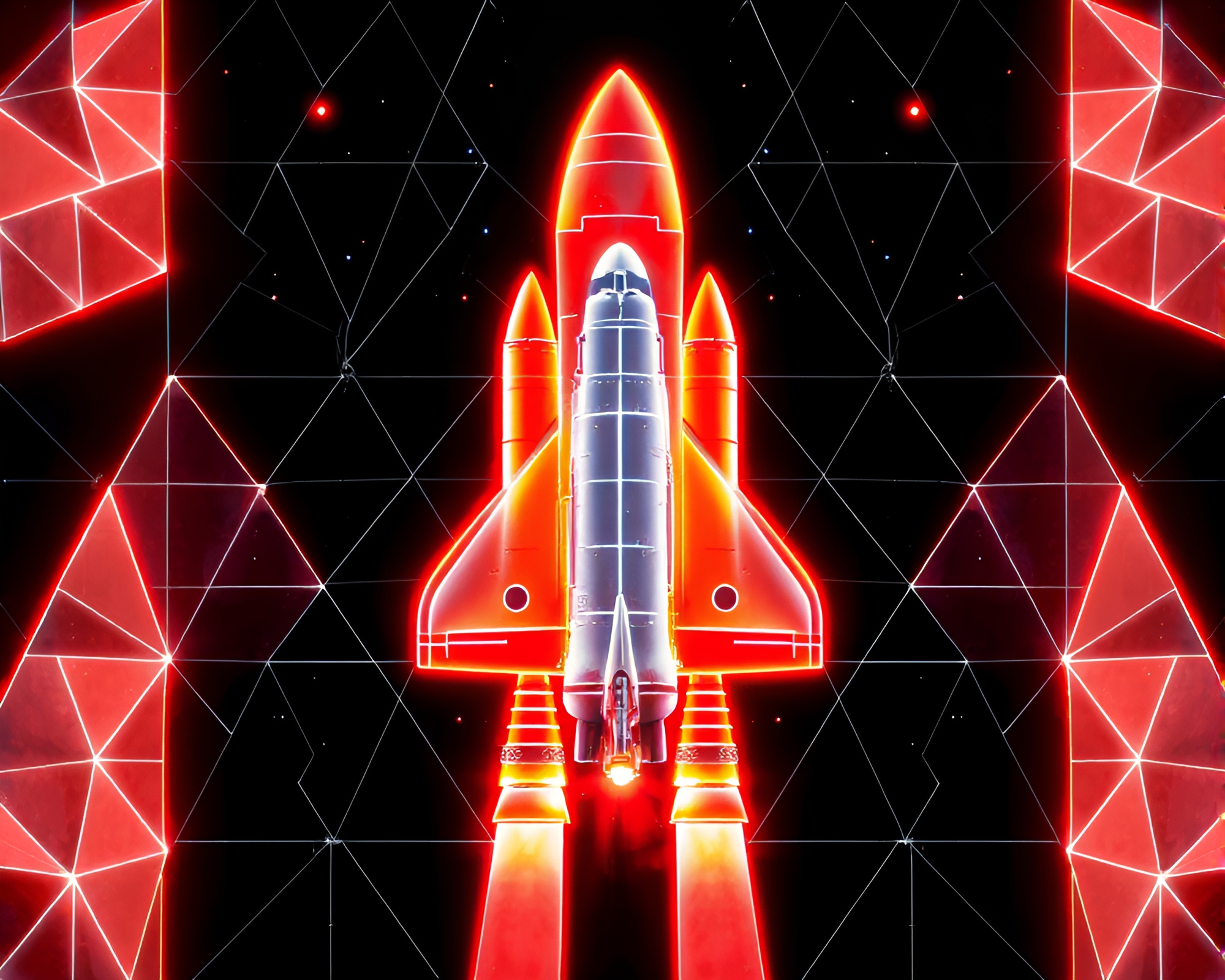 Futuristic geometric space shuttle glow – free AI stock image