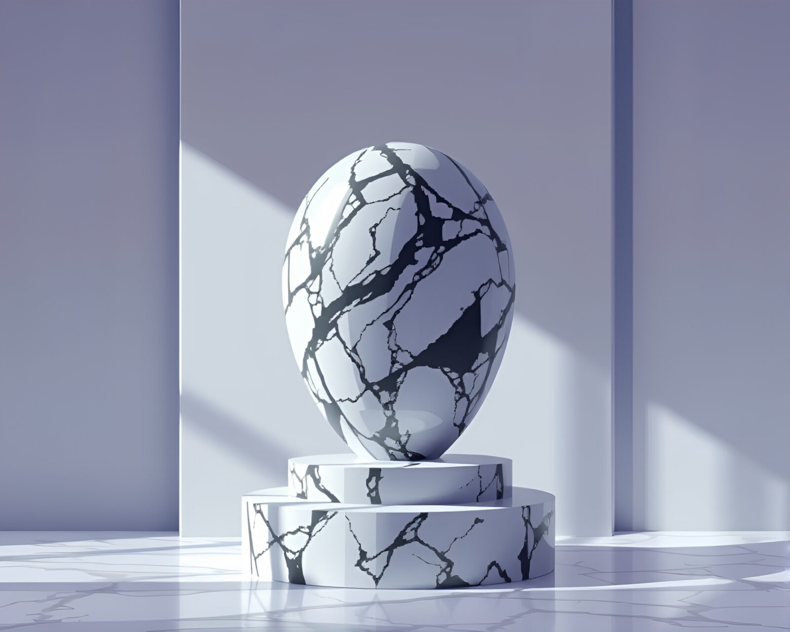 Pixelated marble sculpture with soft shadow in 8-bit style
