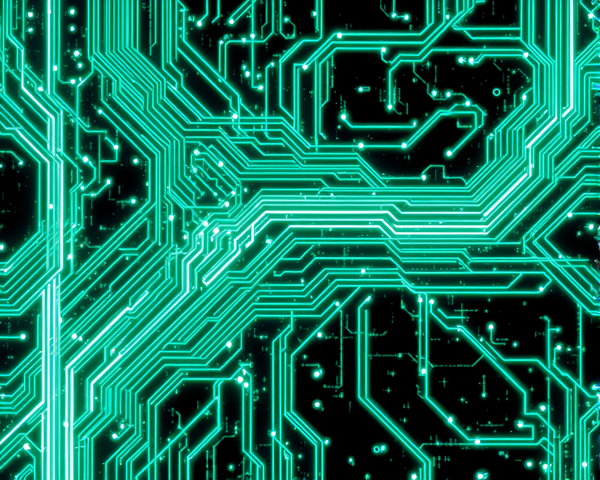 Cybernetic Circuit Board Negative Space Art – free AI stock image