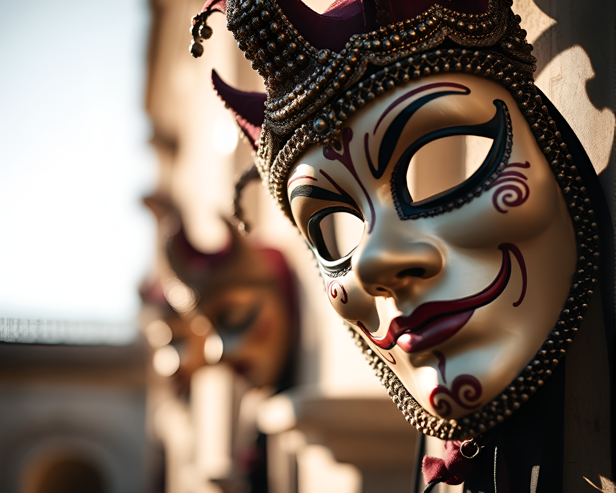 Venetian Mask in Soft Shadows – free AI stock image
