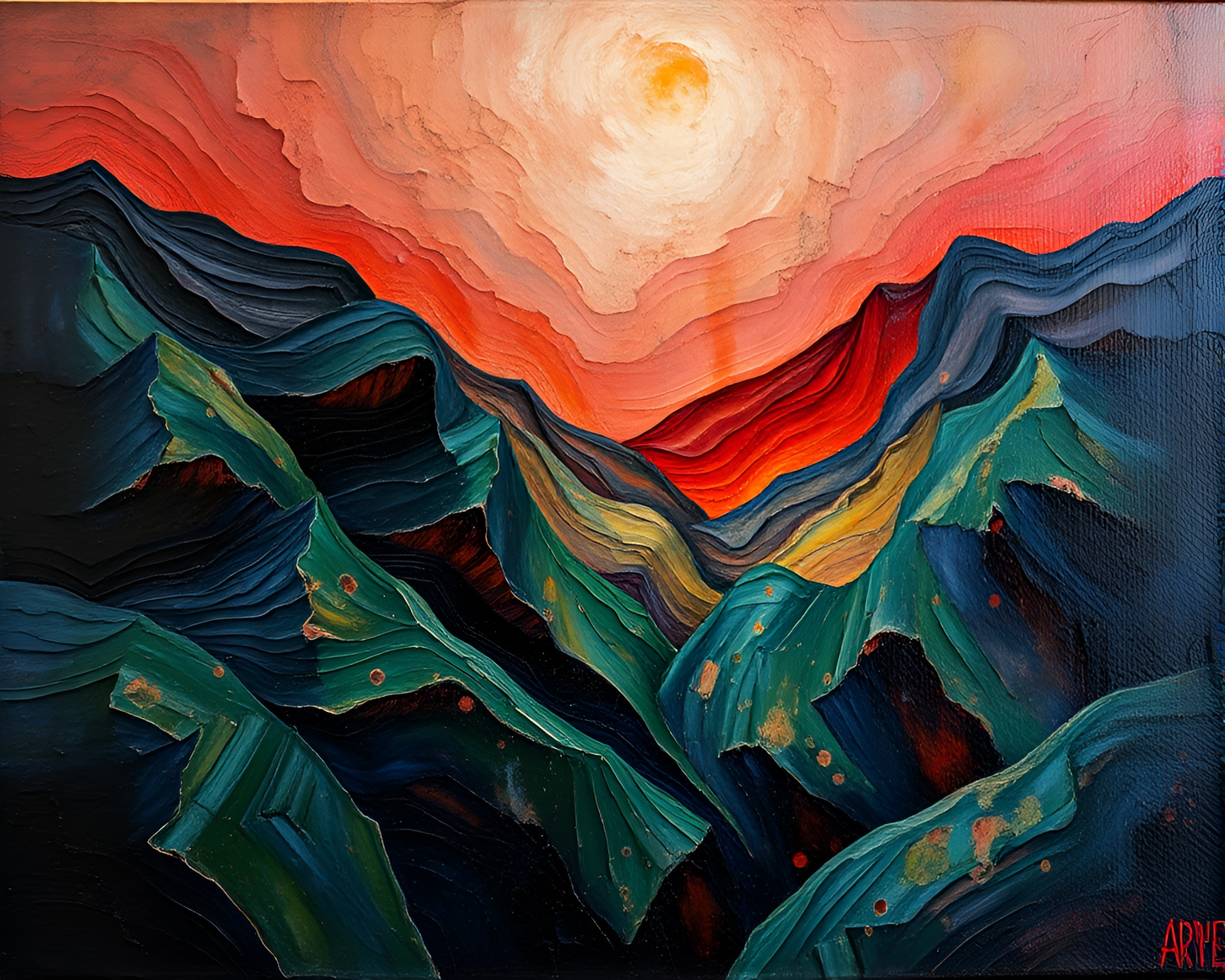 Impasto Zen Garden with Surreal Chiaroscuro – free AI stock image