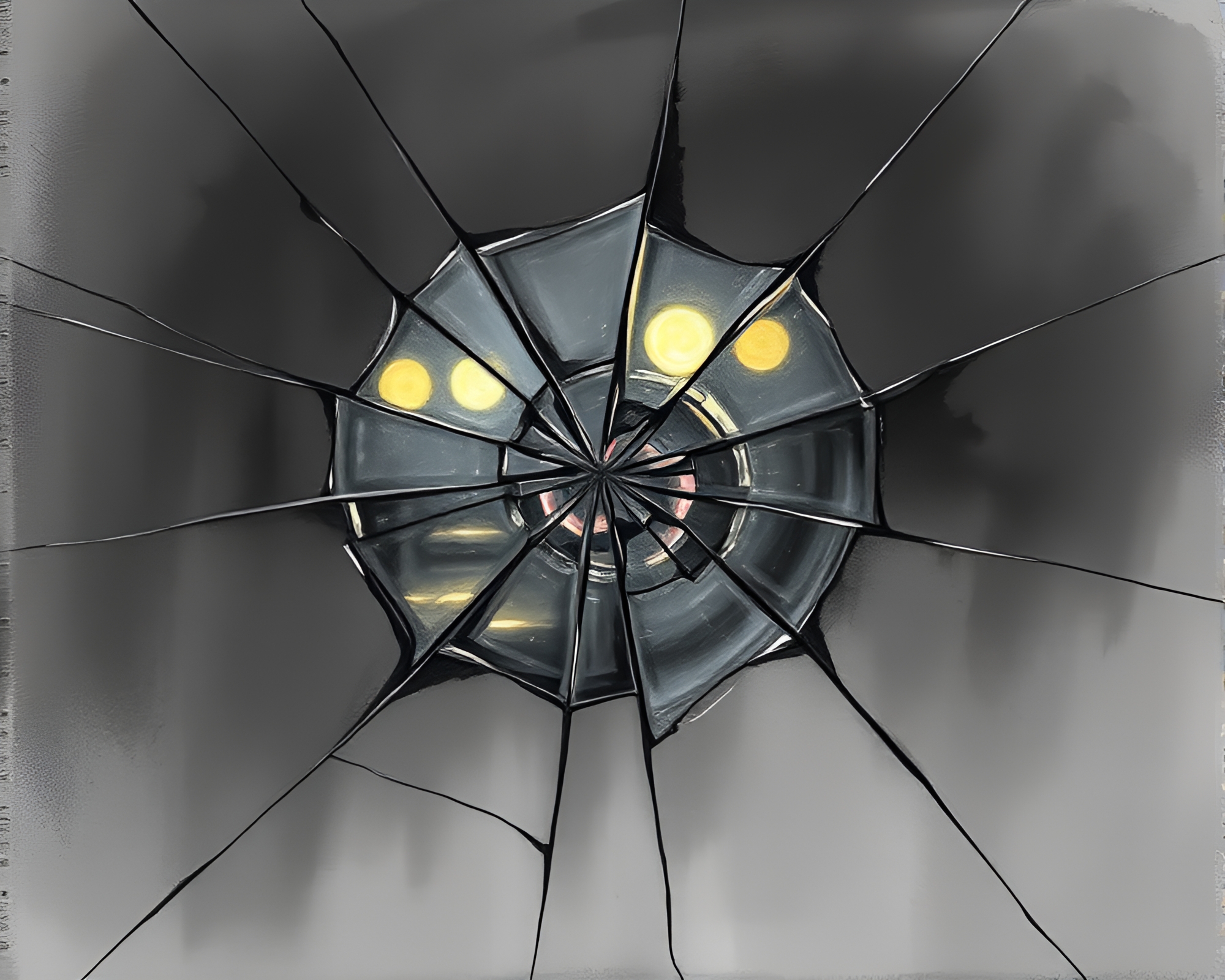 Shattered Reflection: Charcoal Sketch with Rim Lighting – free AI stock image