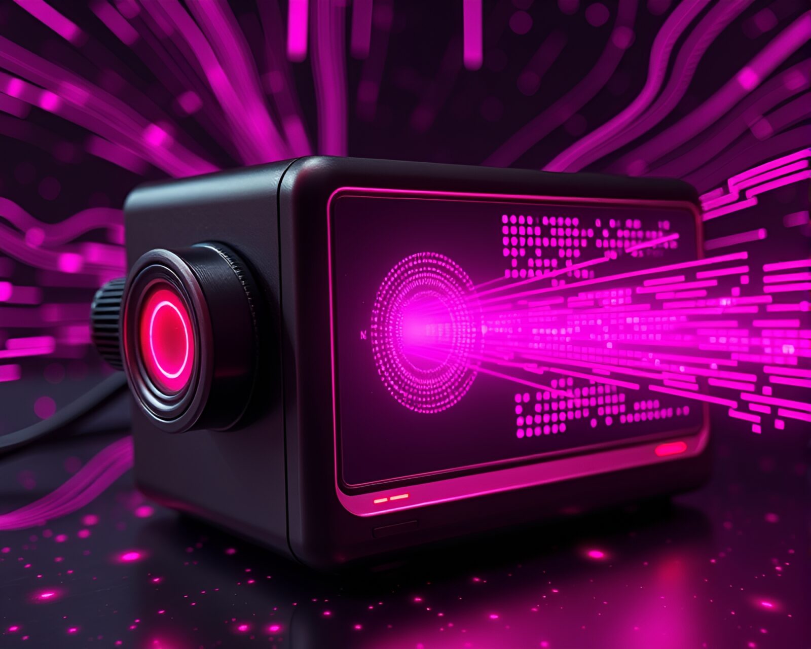 Ethereal digital art of swirling magenta time vortex
