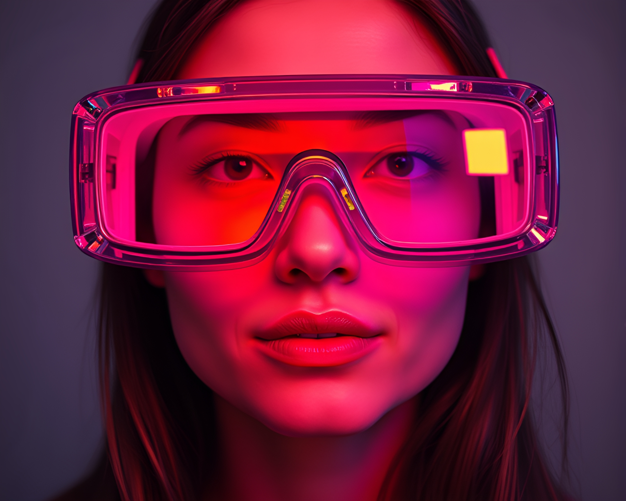 Futuristic Augmented Reality Glasses in Triadic Hues – free AI stock image
