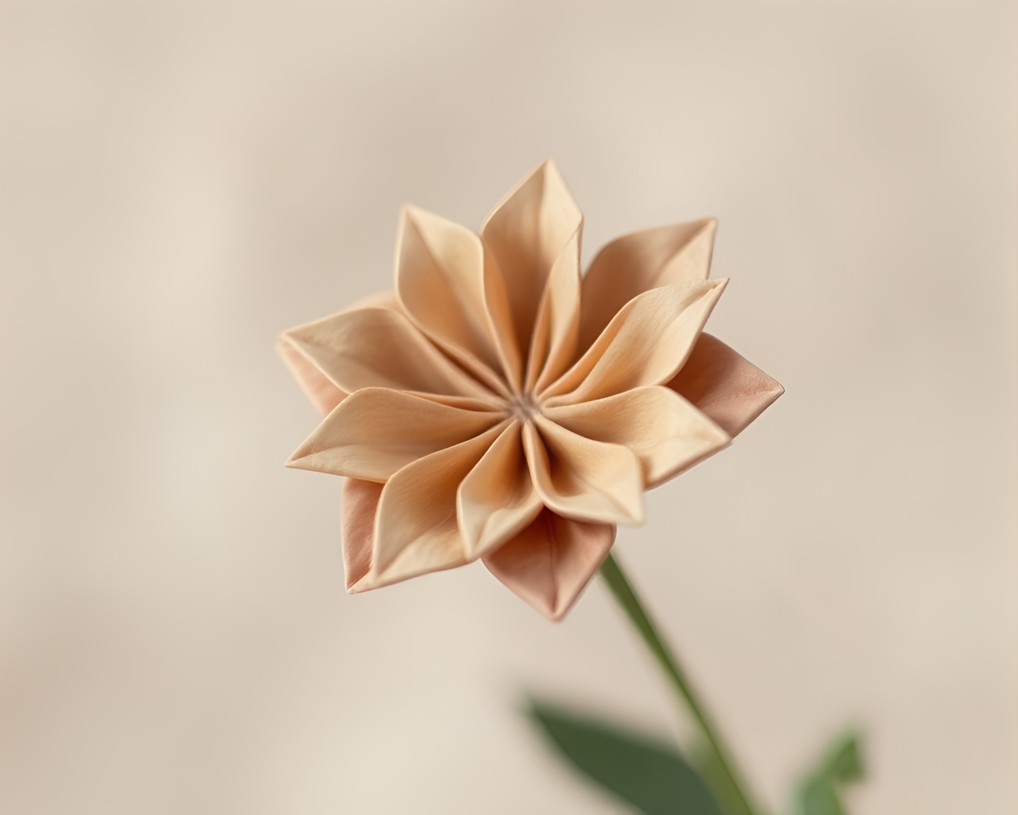 Origami Flower in Soft Focus Earth Tones Illumination – free AI stock image