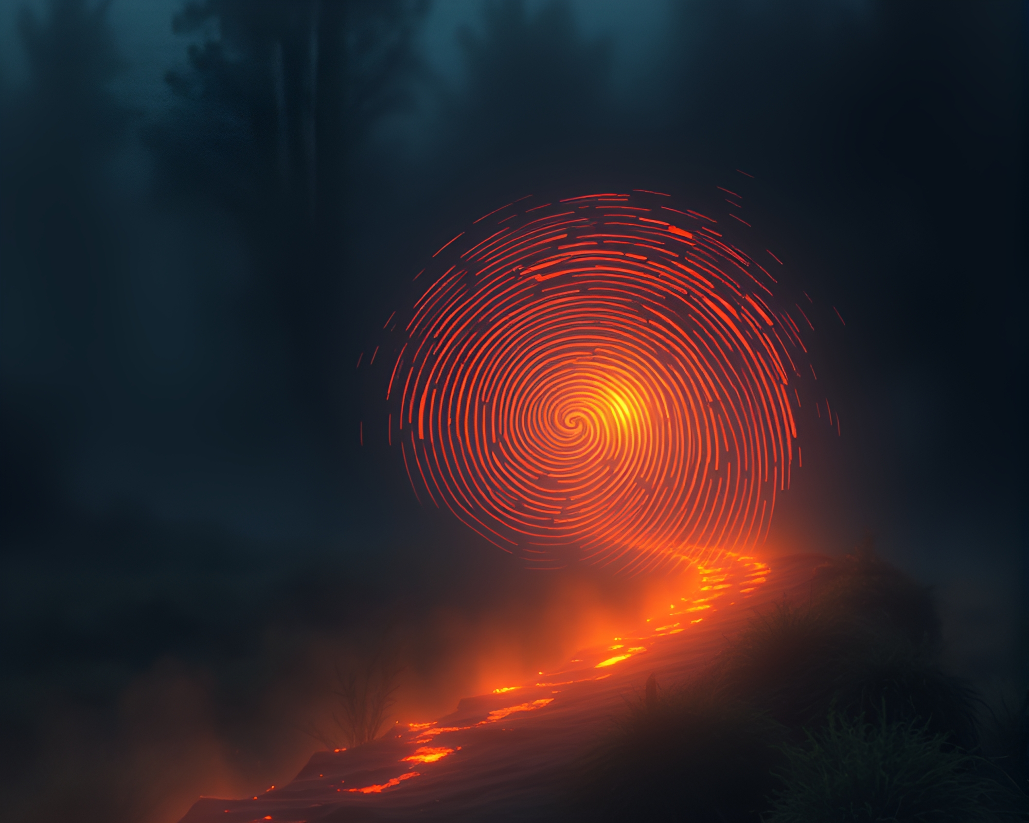 Mystical Dawn with Djinn’s Fingerprint Swirls – free AI stock image