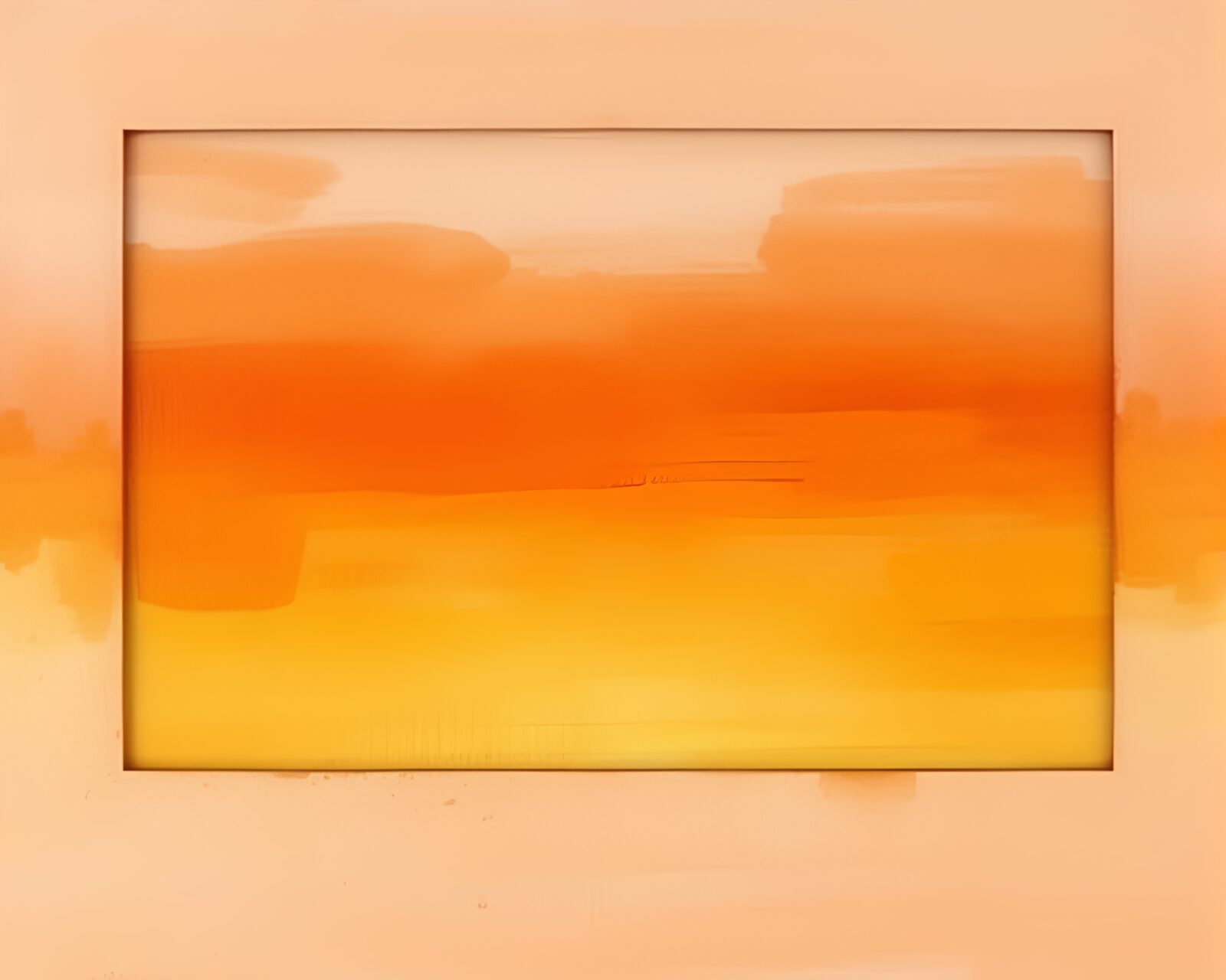 Firebird framed by painted strokes in sunset hues