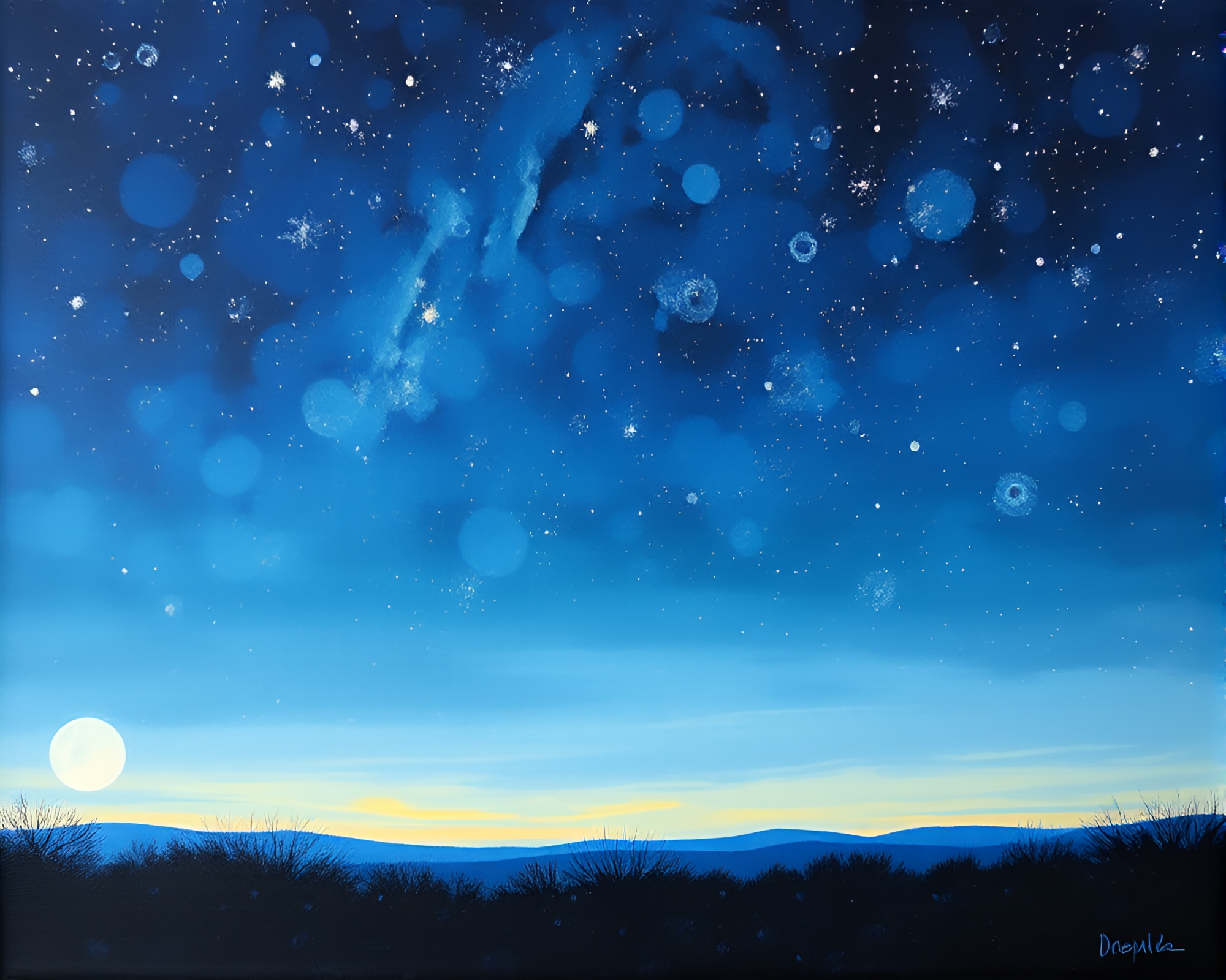 Twilight Dwarf in Backscatter Acrylic Painting – free AI stock image