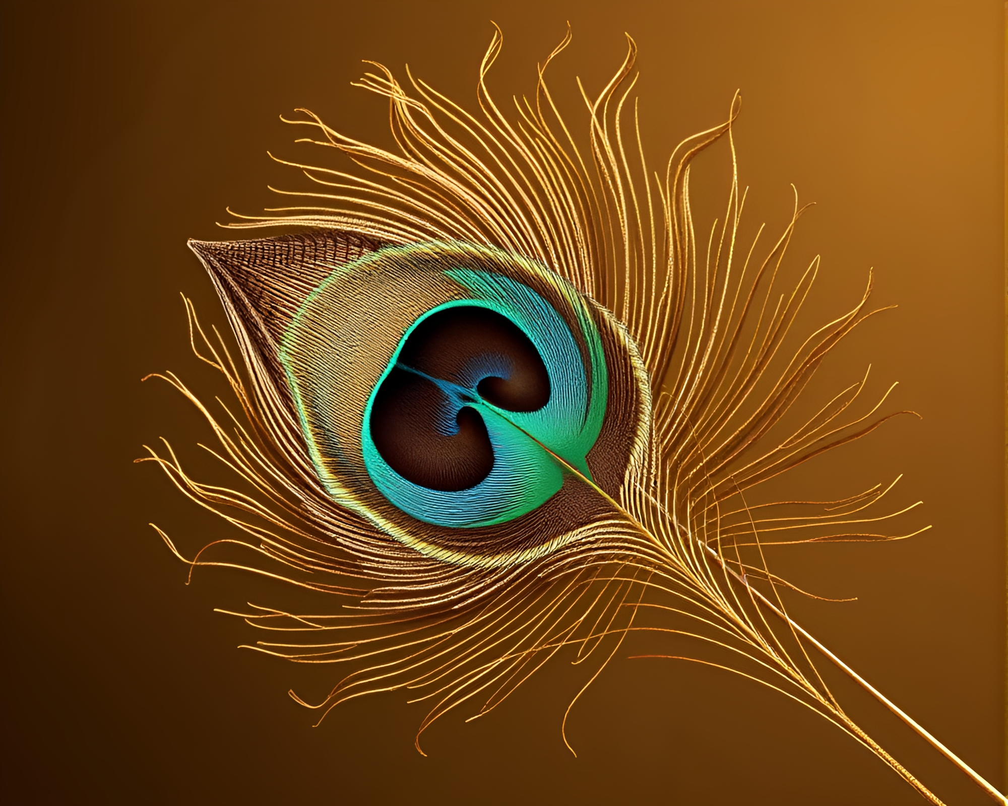 Se pia-tone Peaco ck Fea ther Fibonacci Composition – free AI stock image