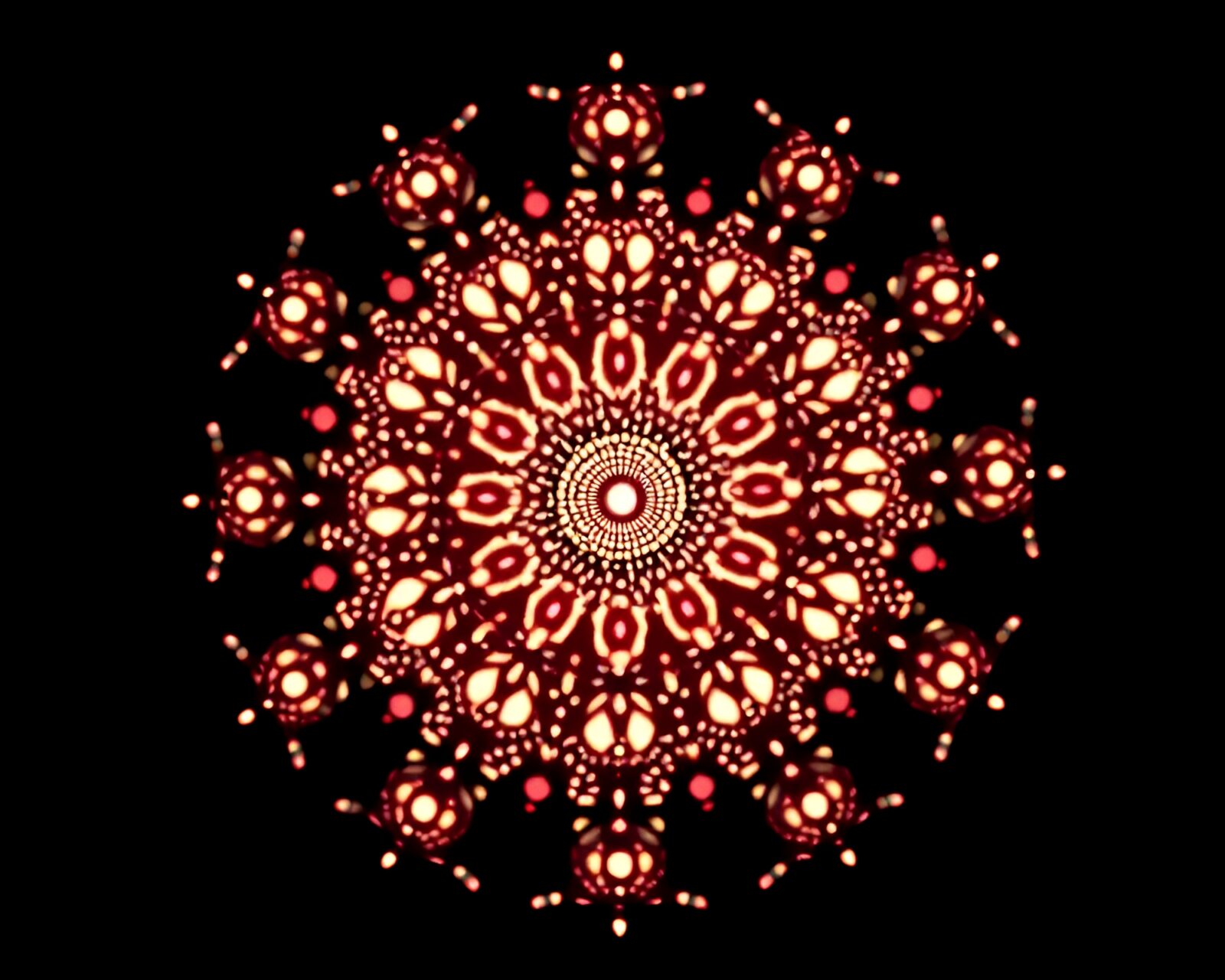 Abstract cubist Mandala design in cool dawn light
