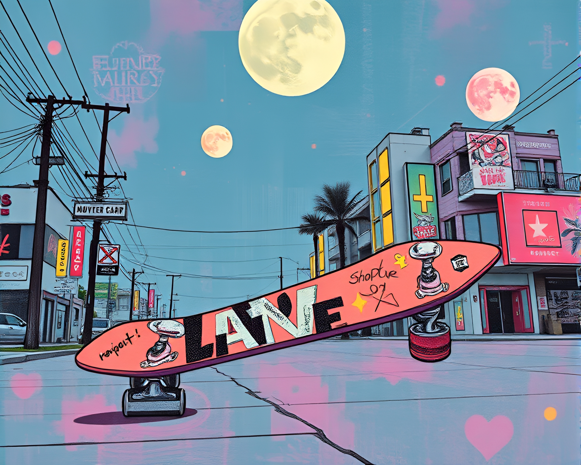 Urban Hoverboard Street Art Graffiti – free AI stock image