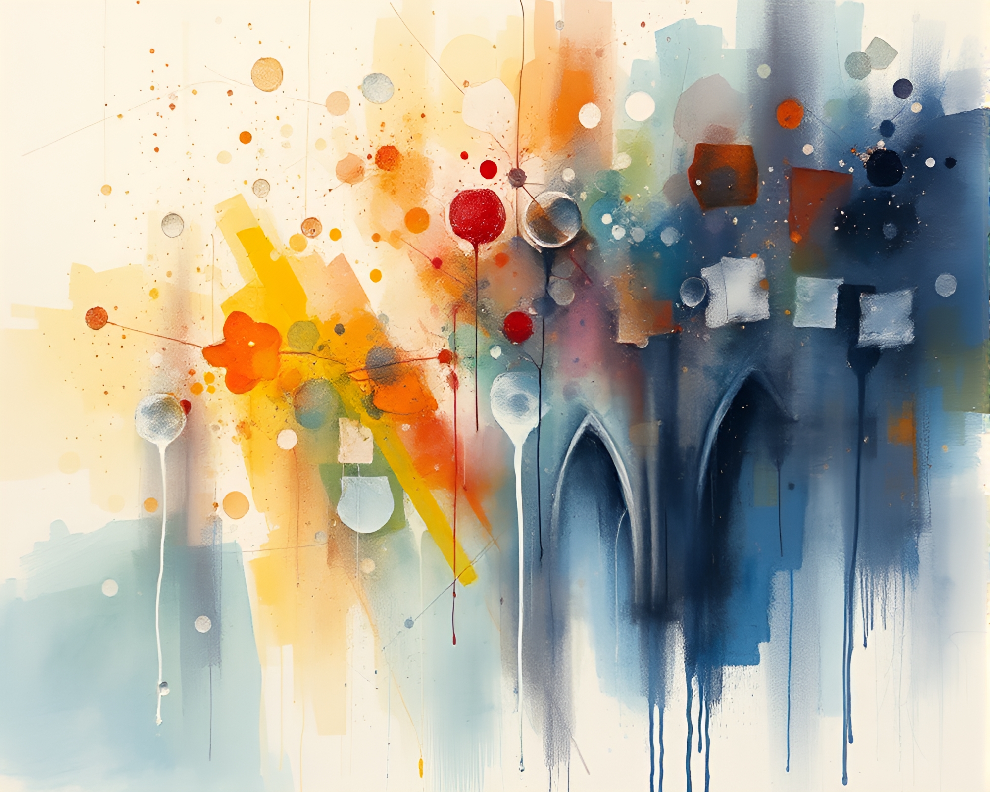 Dew Drops Abstract Expressionism Pastel Cathedral Light – free AI stock image