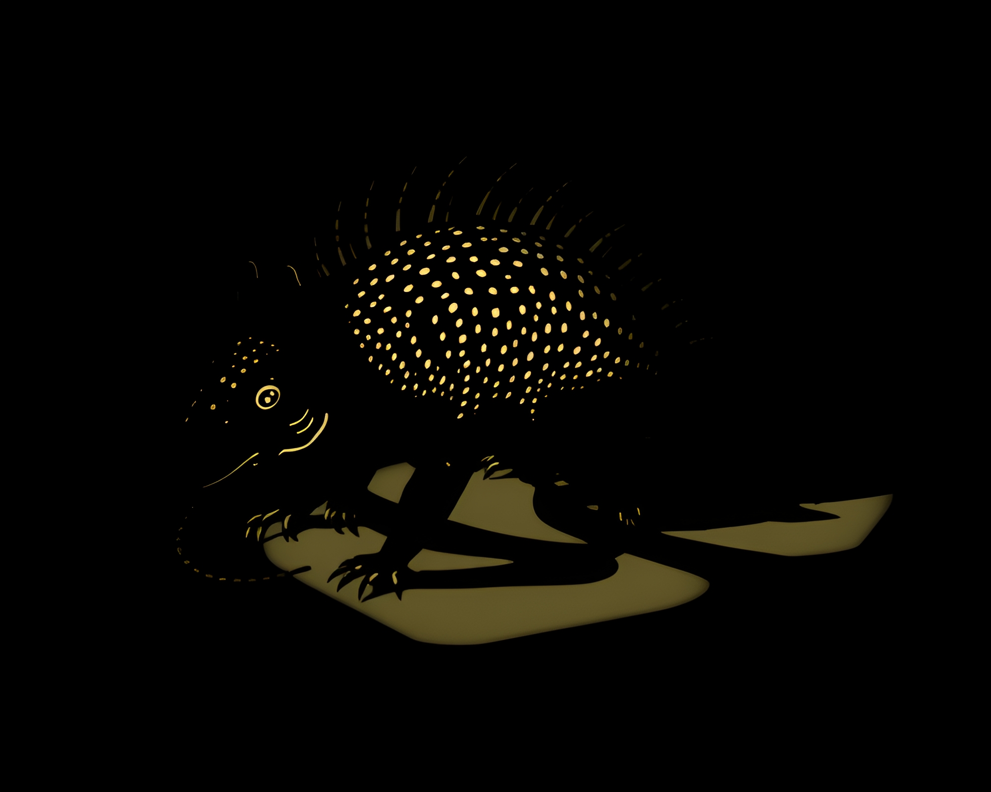 Armadillo Close-Up in Attic Shadow ASCII Art – free AI stock image