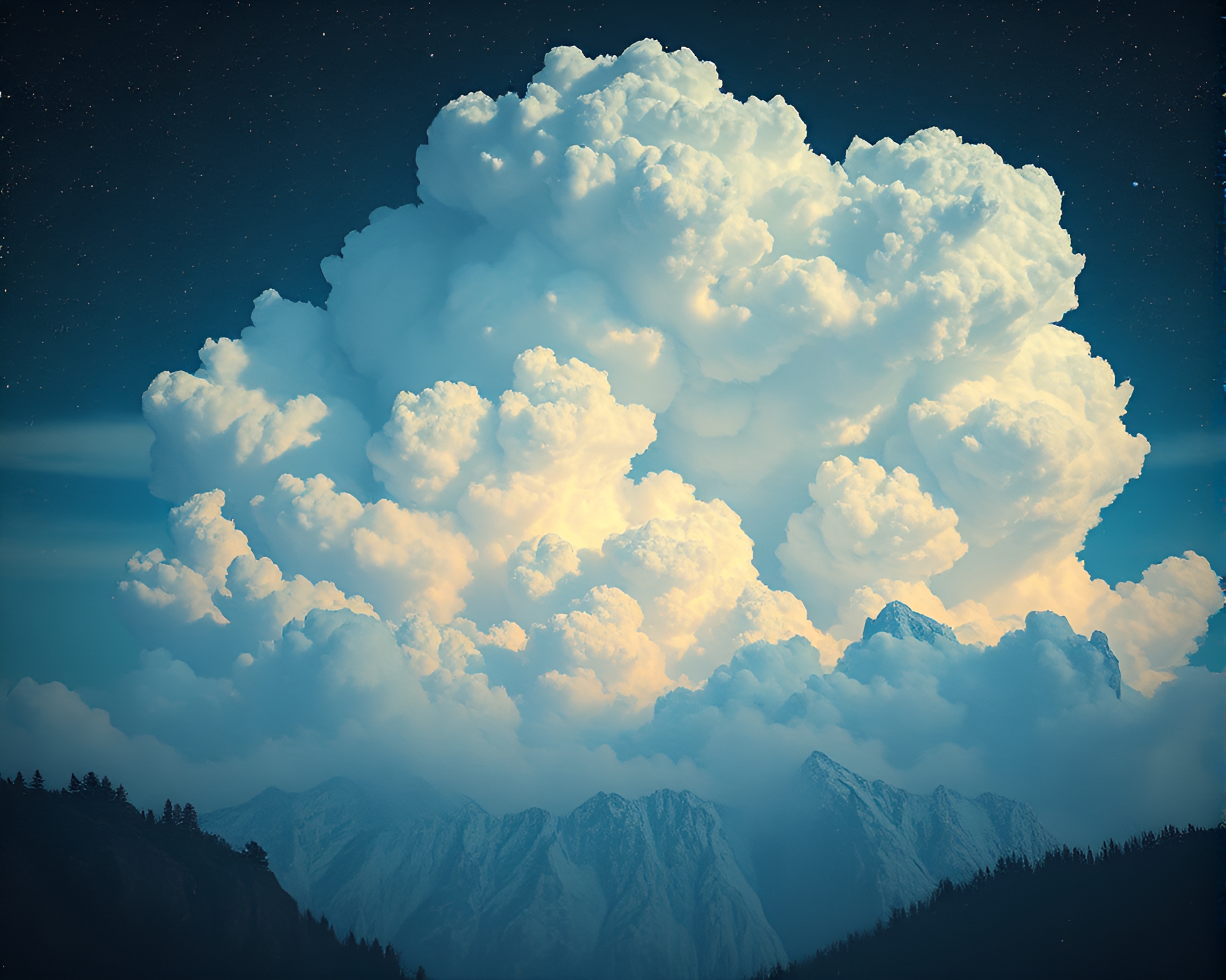 Transcendent Mind Palace: Cloud Lithography – free AI stock image