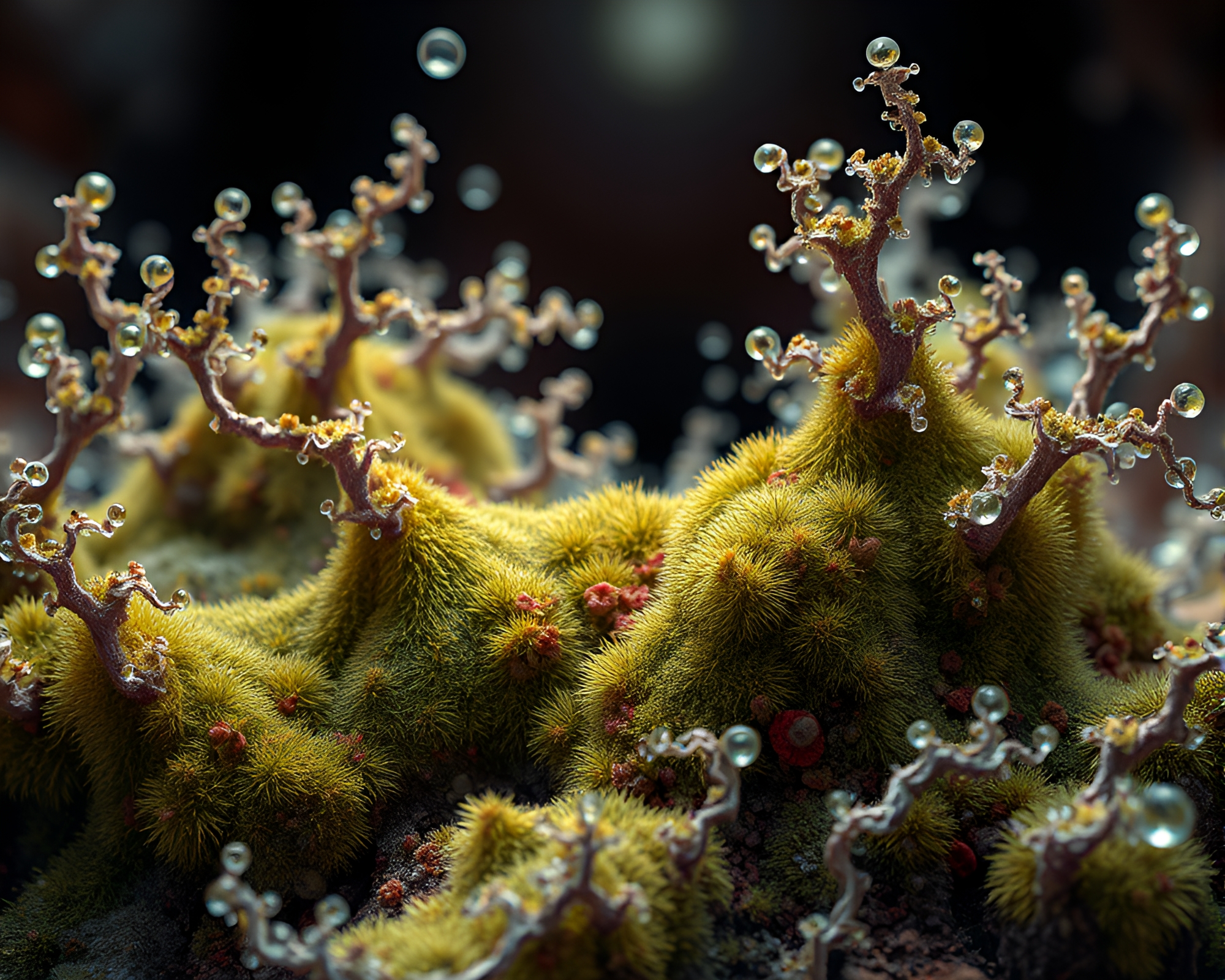 Hydra Moss Growth Fractal Art – free AI stock image