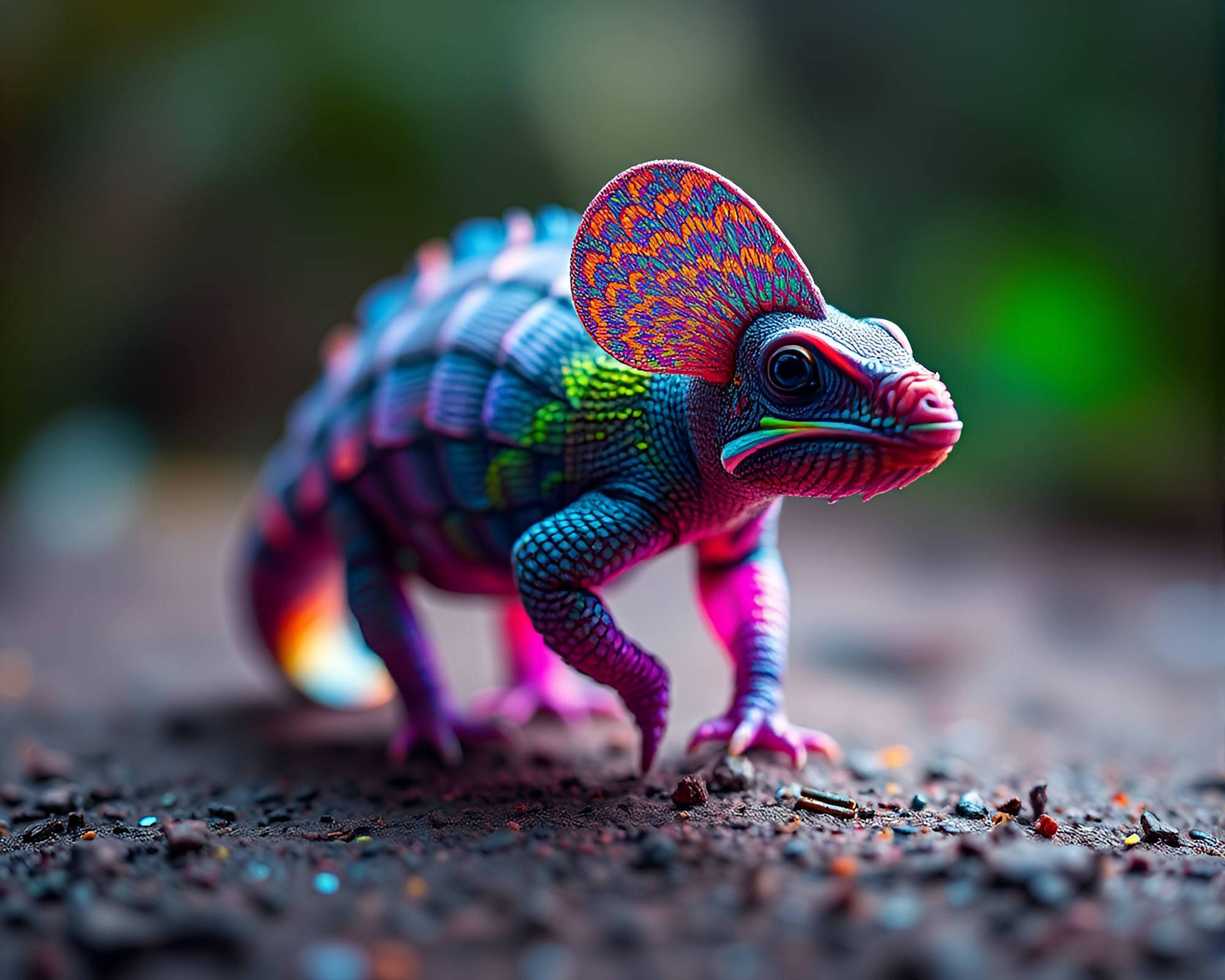 Cybernetic Armadillo Nebula in Cosmic Rainbow Glow – free AI stock image