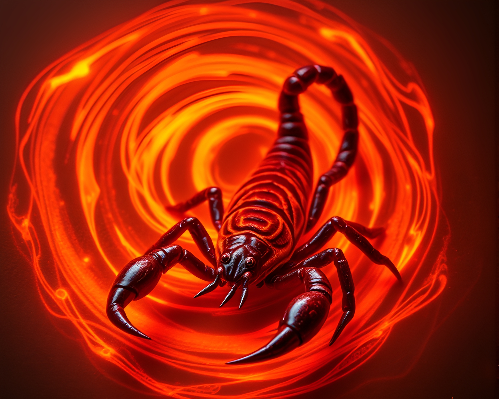 Sorcery Scorpion Contouring: Fingerprint Swirl Illumination – free AI stock image