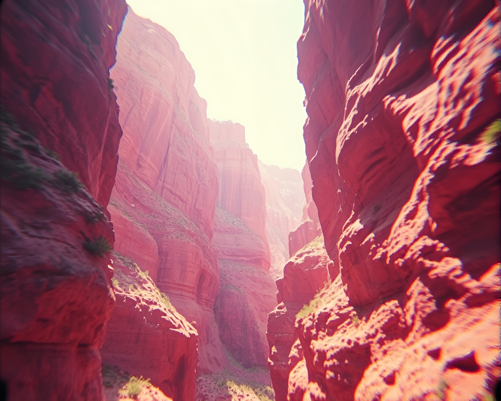 Vivid Retrowave Canyon with Chromatic Aberration – free AI stock image