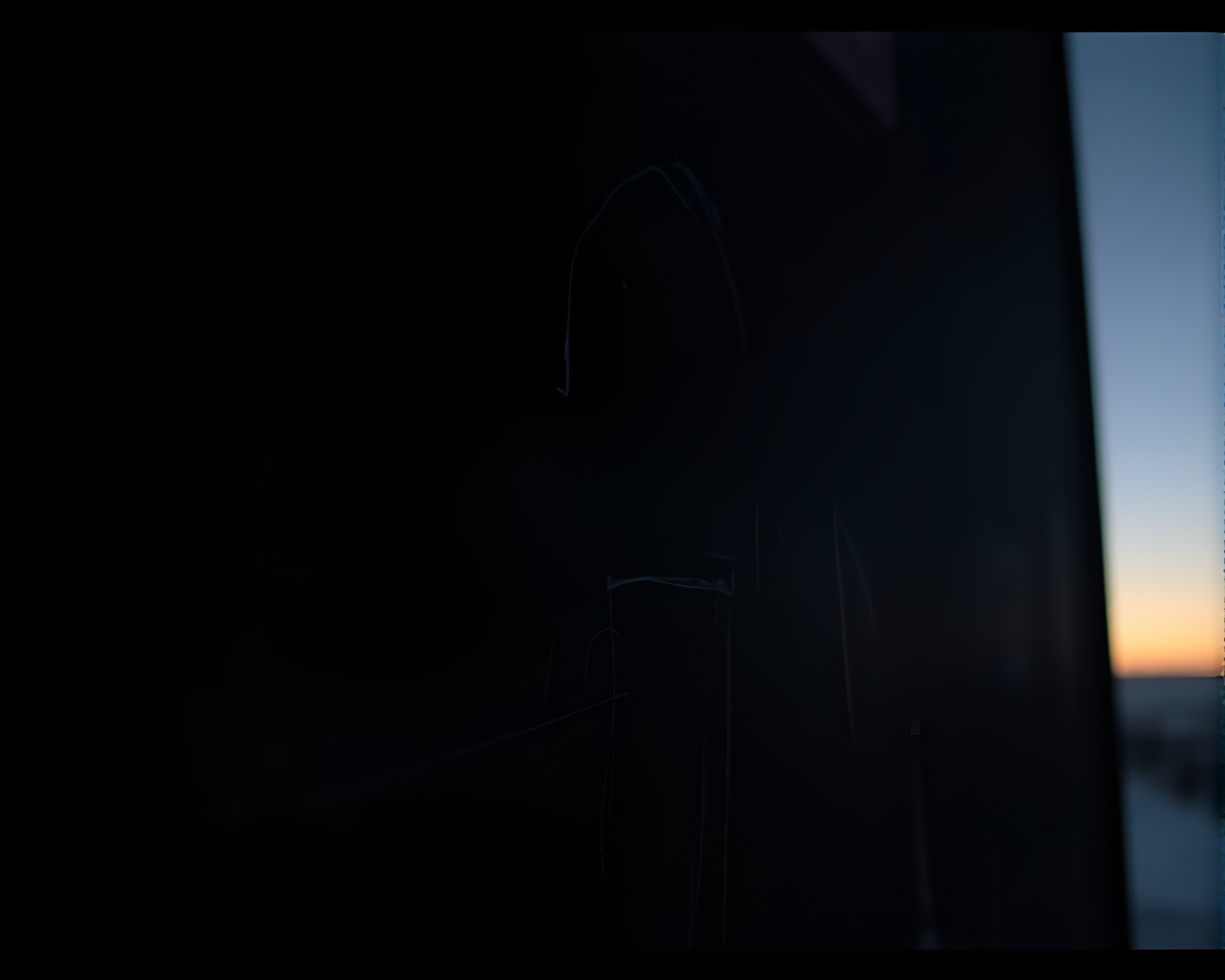 Chalkboard Camera Obscured in Polar Twilight – free AI stock image