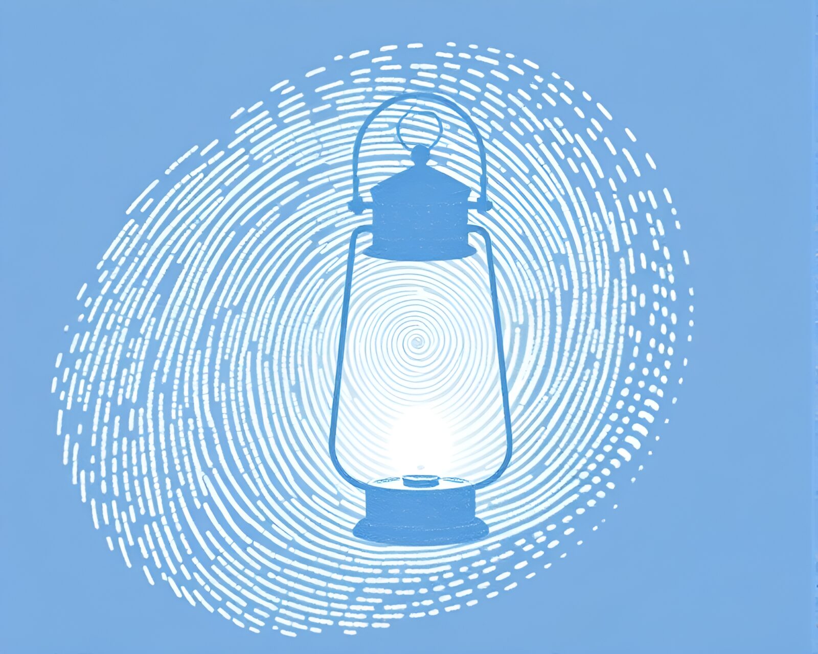 Abstract art of fingerprint swirls in a whiteout setting