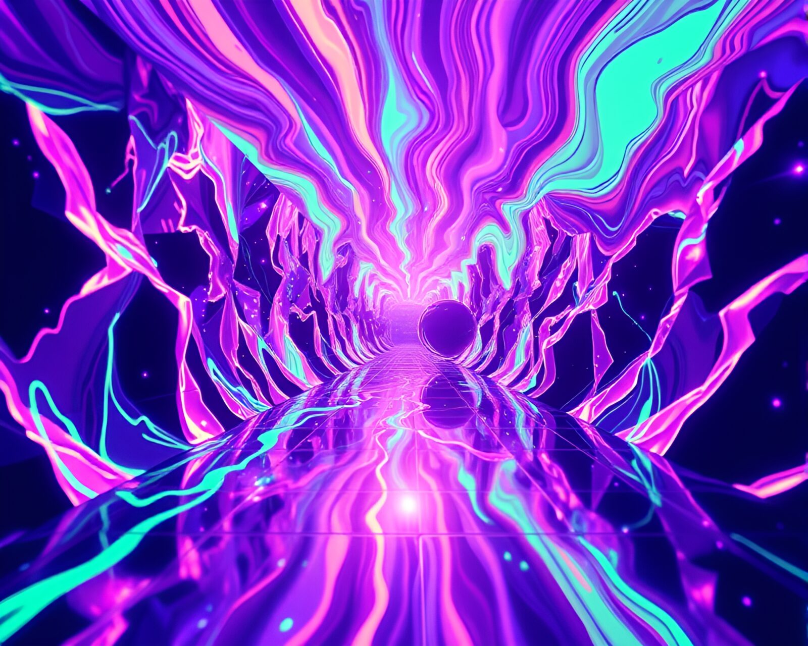 A mesmerizing anime artwork with vibrant ultraviolet glow.