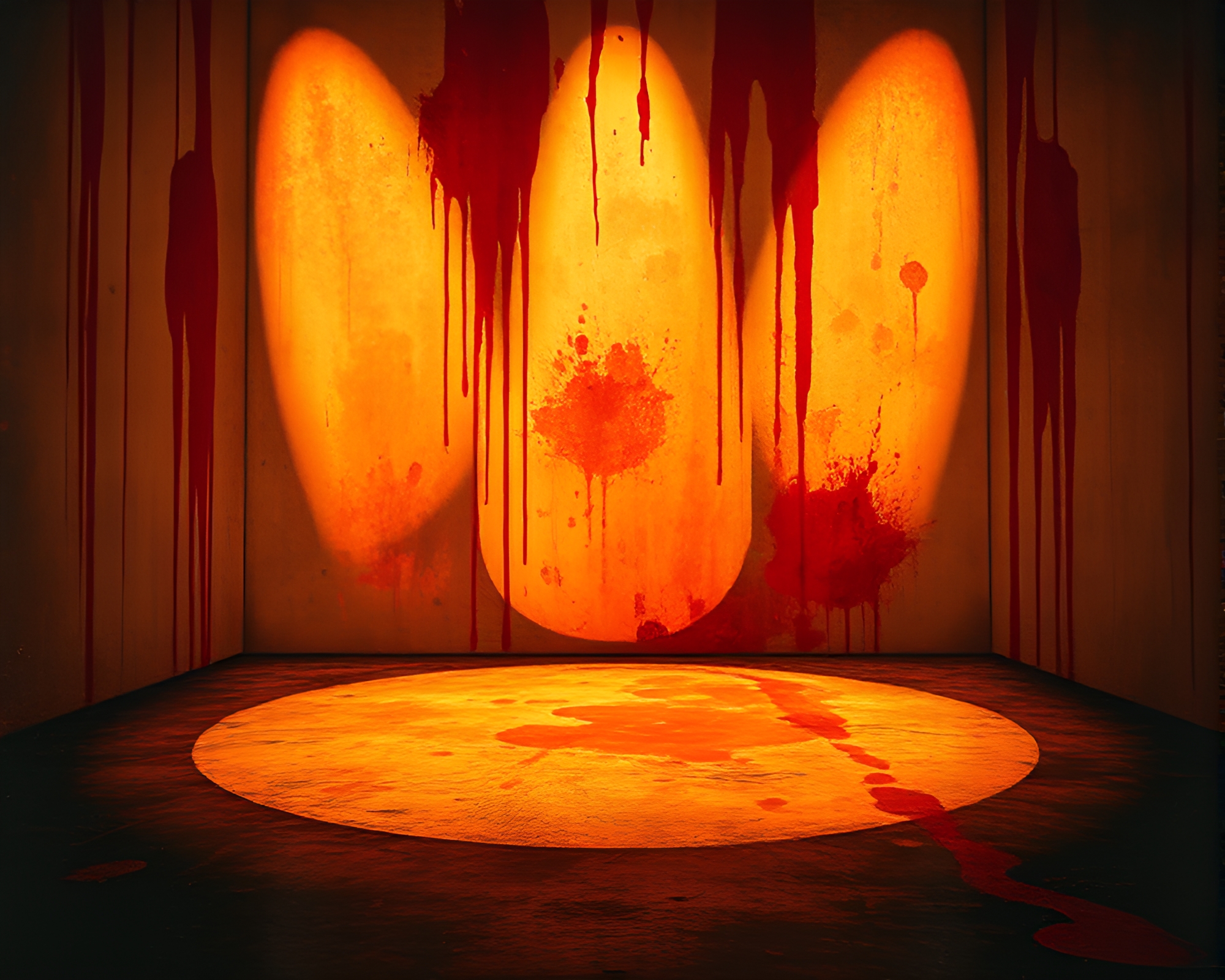 Surreal Rust Stain Dimensional Rift Spotlight Scene – free AI stock image