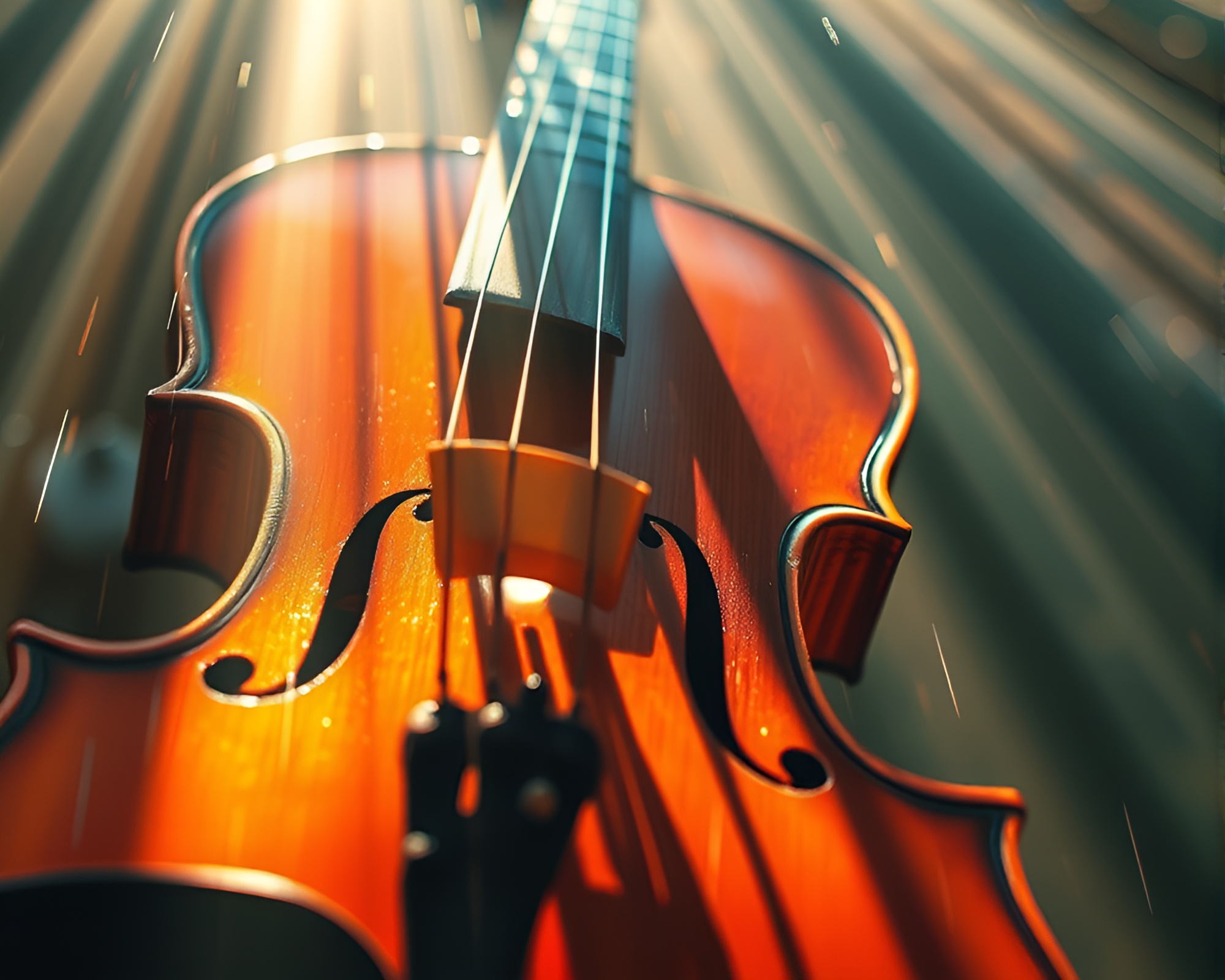 Vaporwave Violin Symphony in Sunbeam Drips – free AI stock image