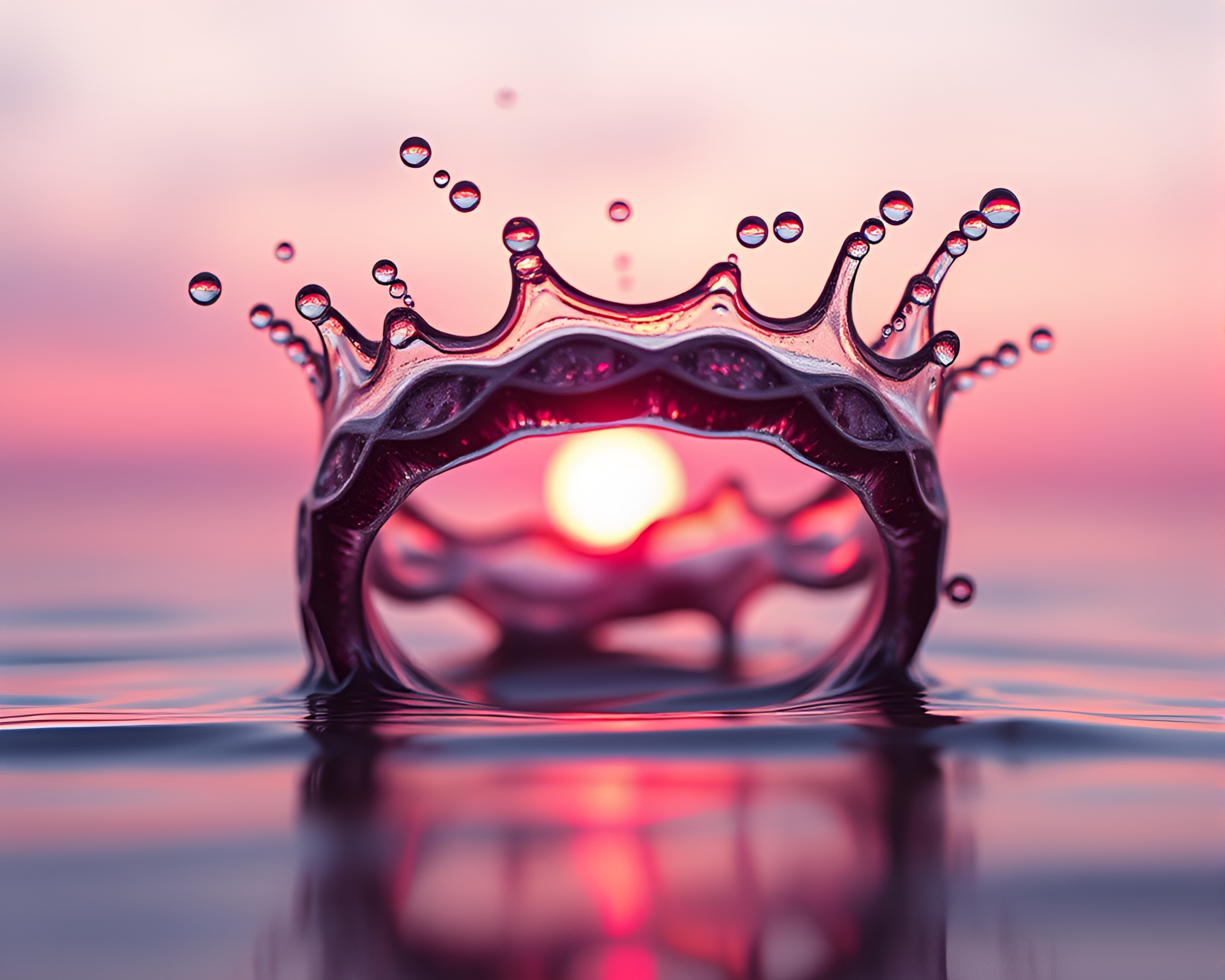 Sunrise Pink Glow Ring Depth Layering Composition – free AI stock image
