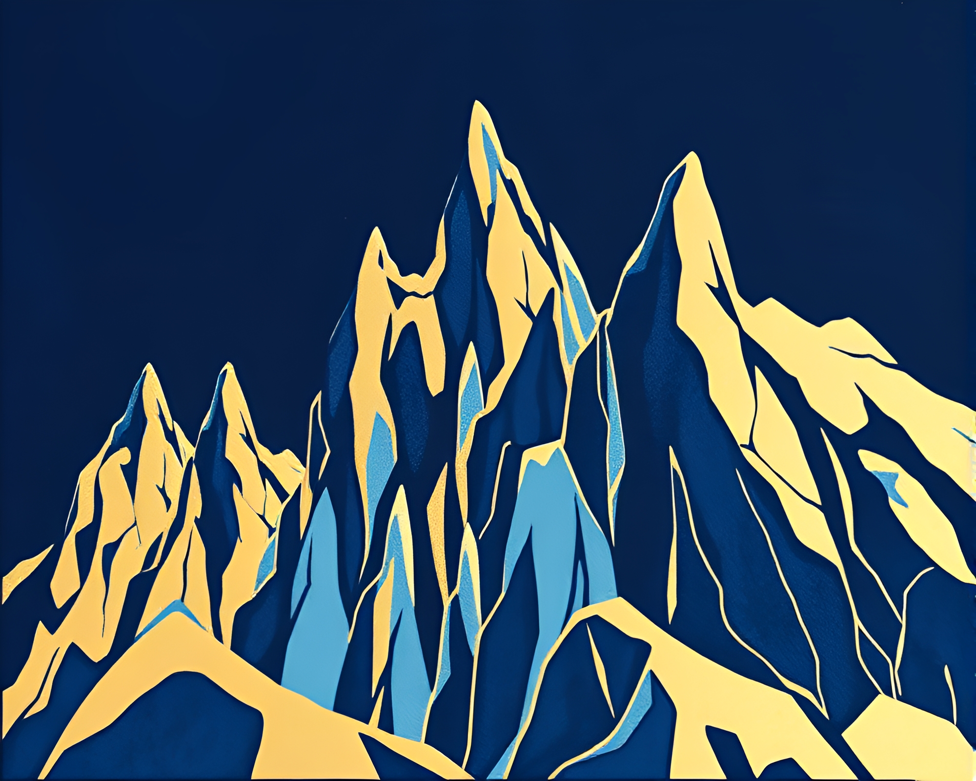 Glacial Foil Stamp Cubism Art – free AI stock image