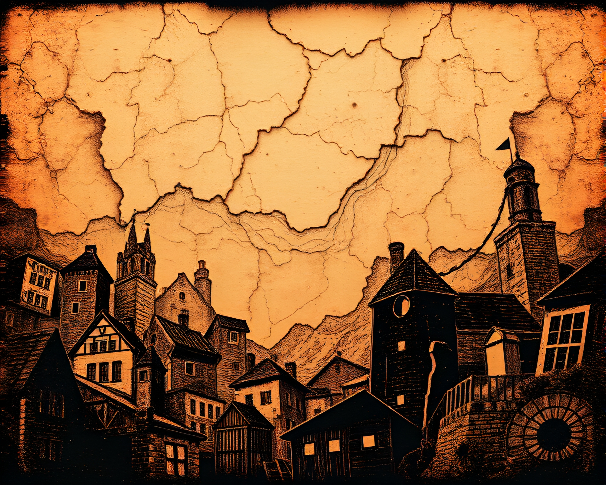 Dreamy Voxel Art of Linocut Textures in Film Grain Style – free AI stock image
