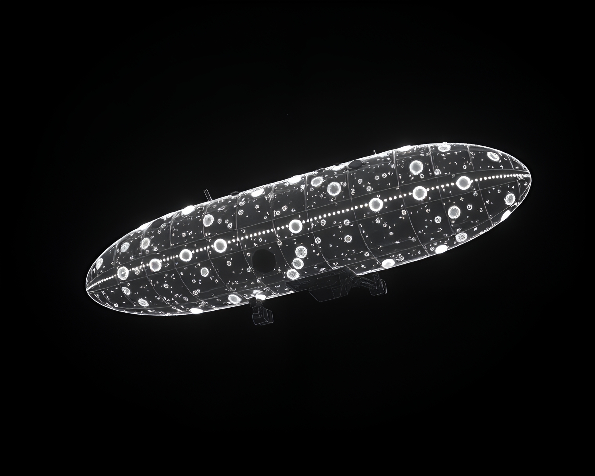 Zeppelin in Wireframe Noir Amidst Mildew Spots – free AI stock image