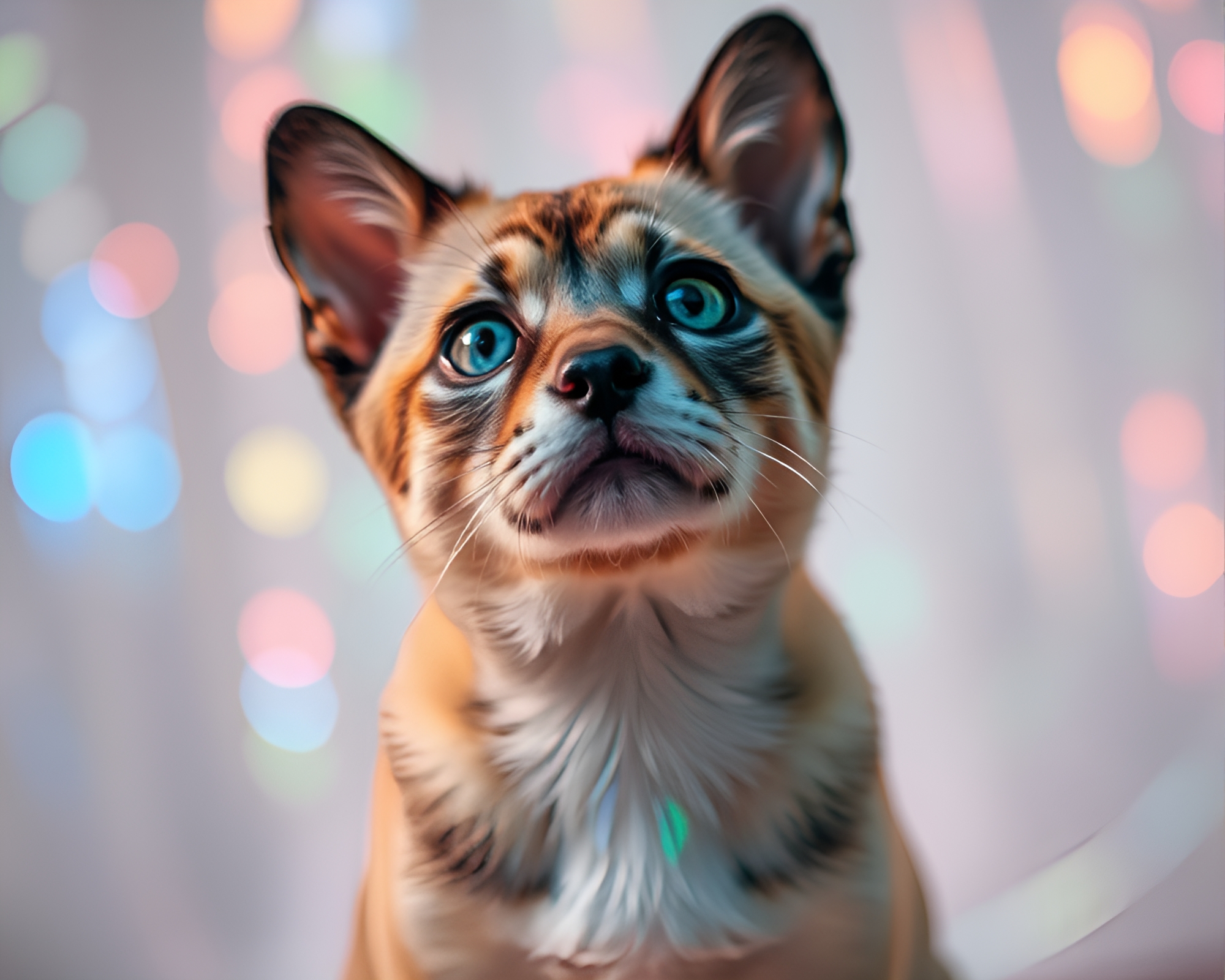 Enchanting Holographic Pet in Stained Glass Fantasy – free AI stock image