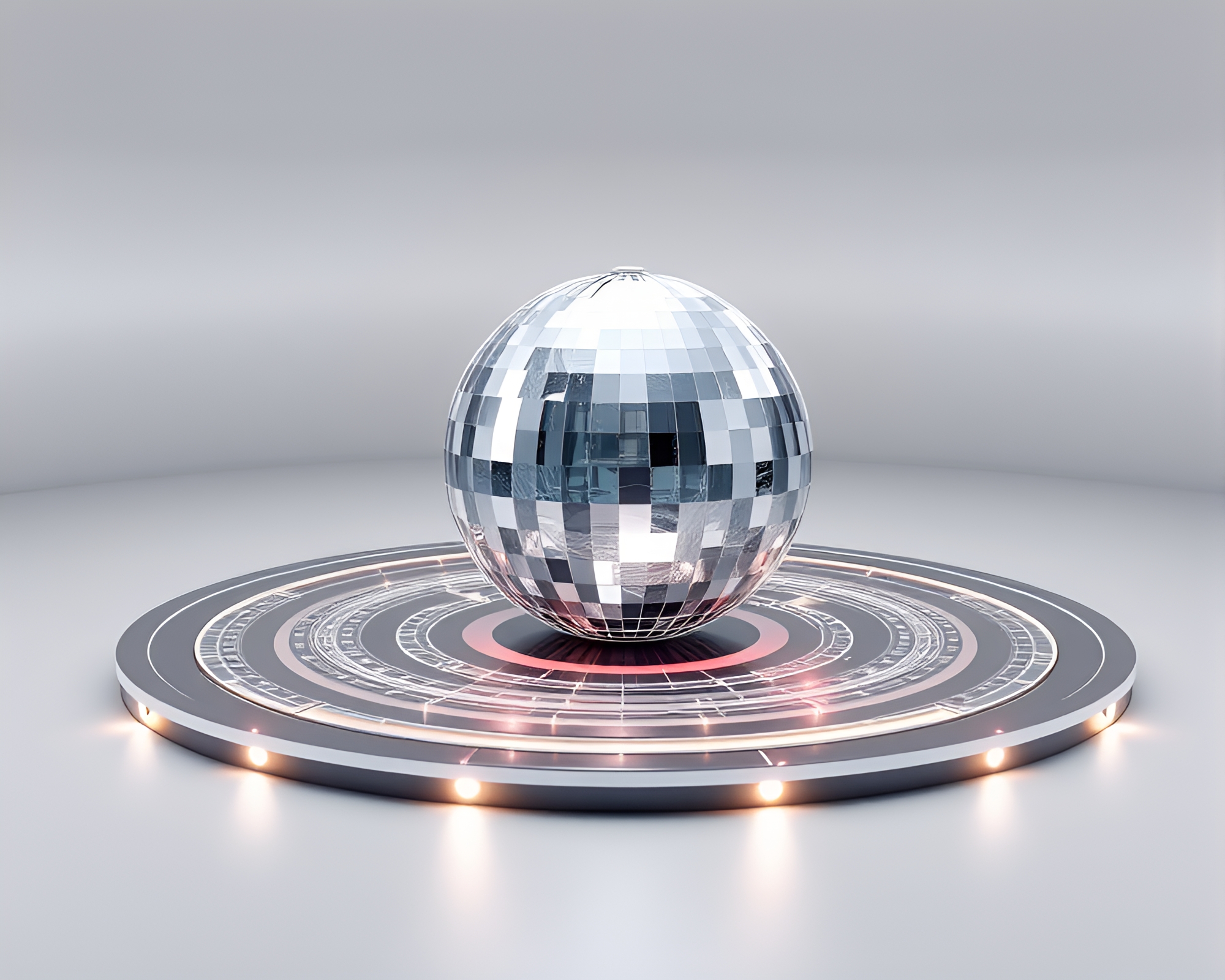 Glass Bridge Reflecting Disco Ball Glimmer High-Poly Render – free AI stock image
