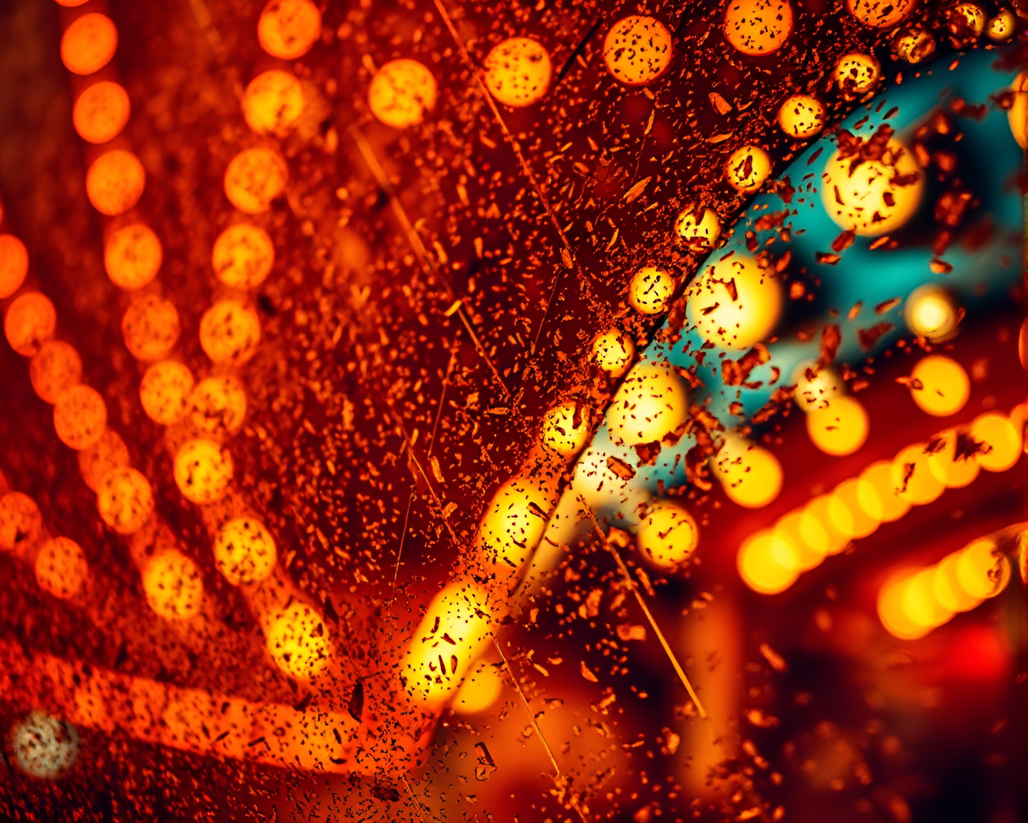 Rustic Carnival Carousel under Mesmerizing Light Streaks – free AI stock image
