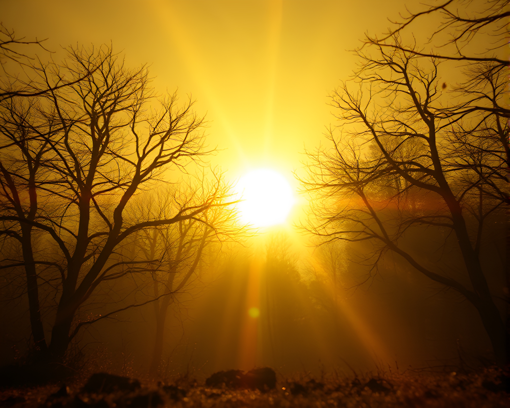 Eldritch Twilight: Cursed Sun Glares – free AI stock image