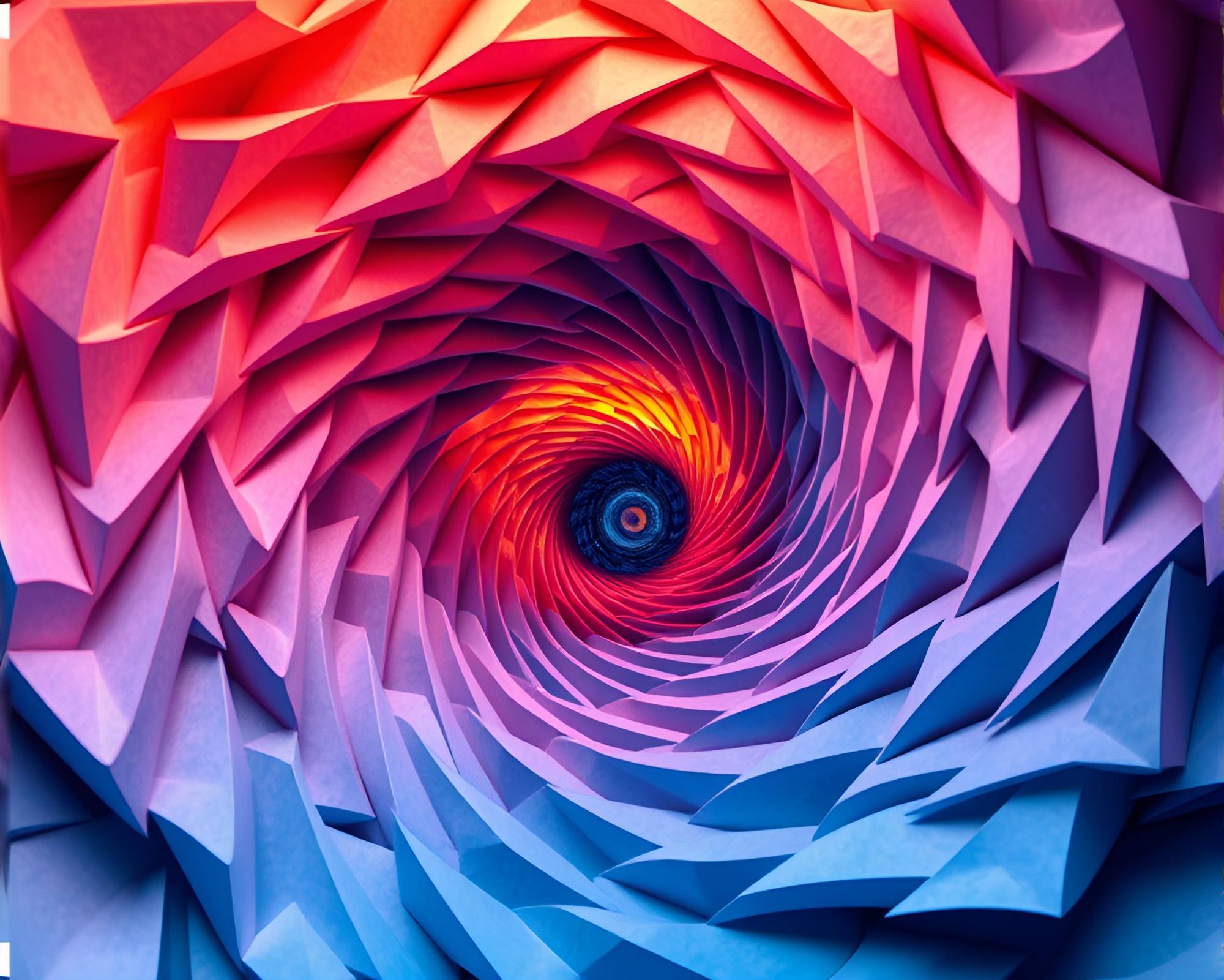 Cosmic Origami: Hypersaturated Wormhole Vortex – free AI stock image