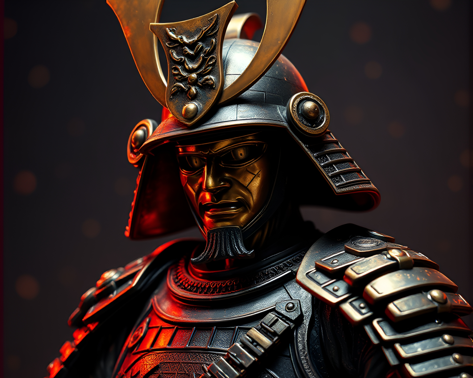 Samurai Warrior in Manga Style with Disco Ball Glimmer – free AI stock image