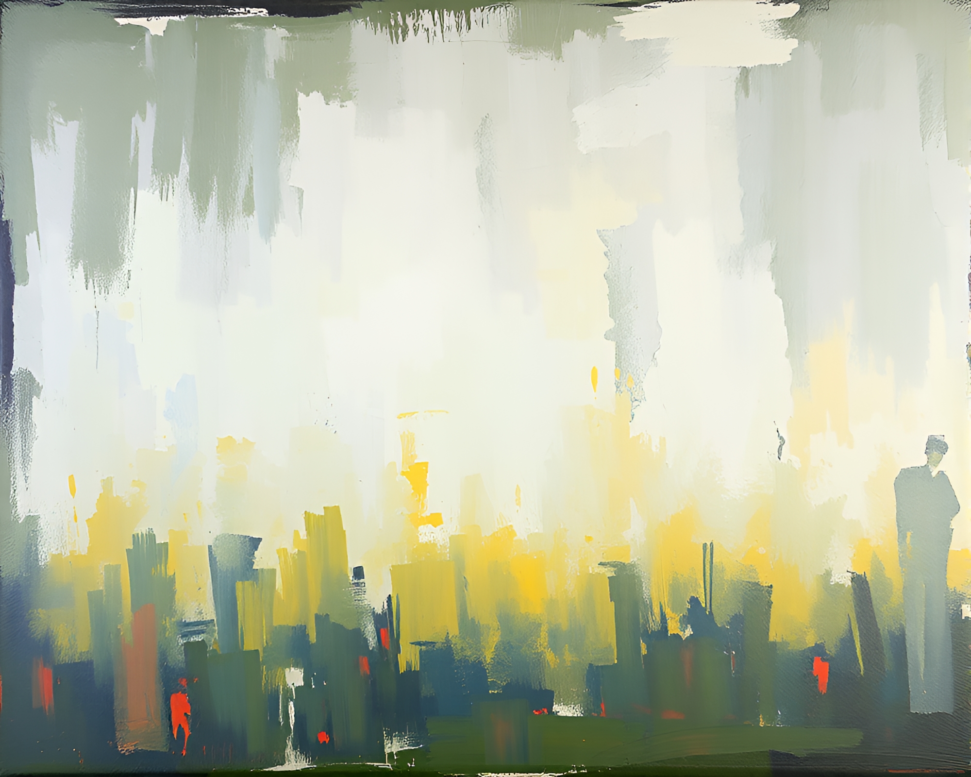 Bright Crowned Expressionist Vignette Composition – free AI stock image