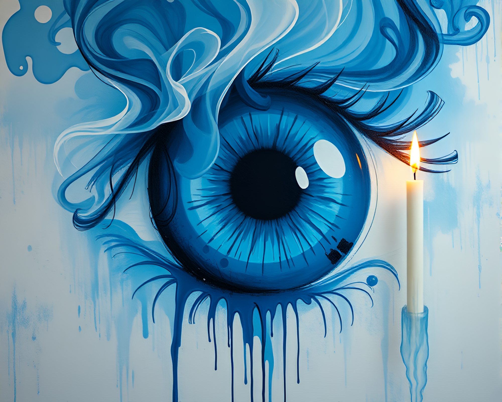 Surreal Smart Contact Lens Ocean Mural – free AI stock image