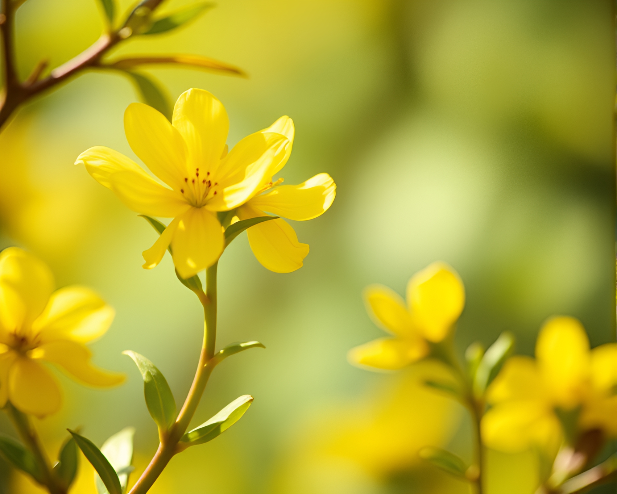 Vibrant Lemon Hydra in Dreamy Bokeh – free AI stock image