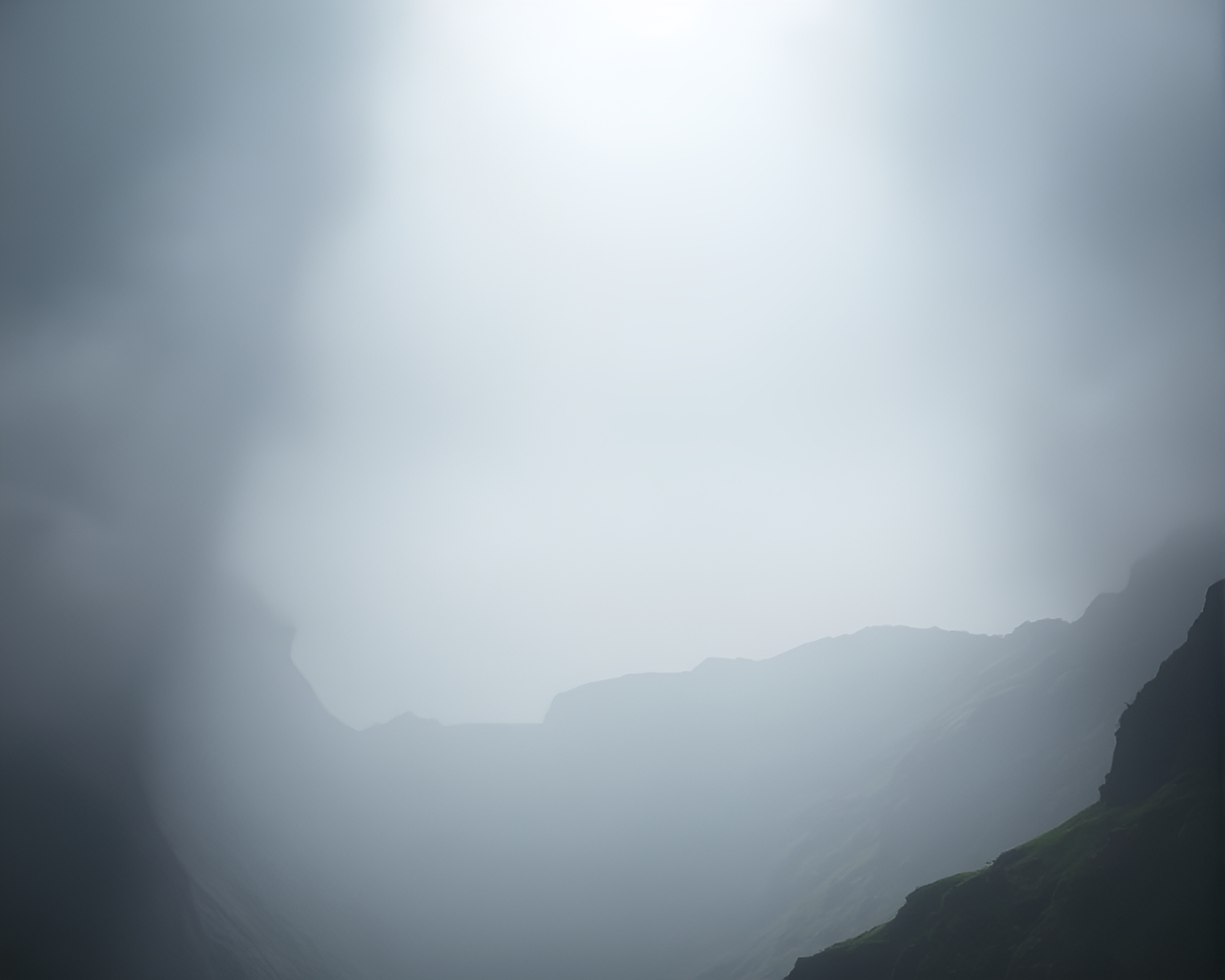 Mystical Plateau Shrouded in Fog with Torn Edges – free AI stock image